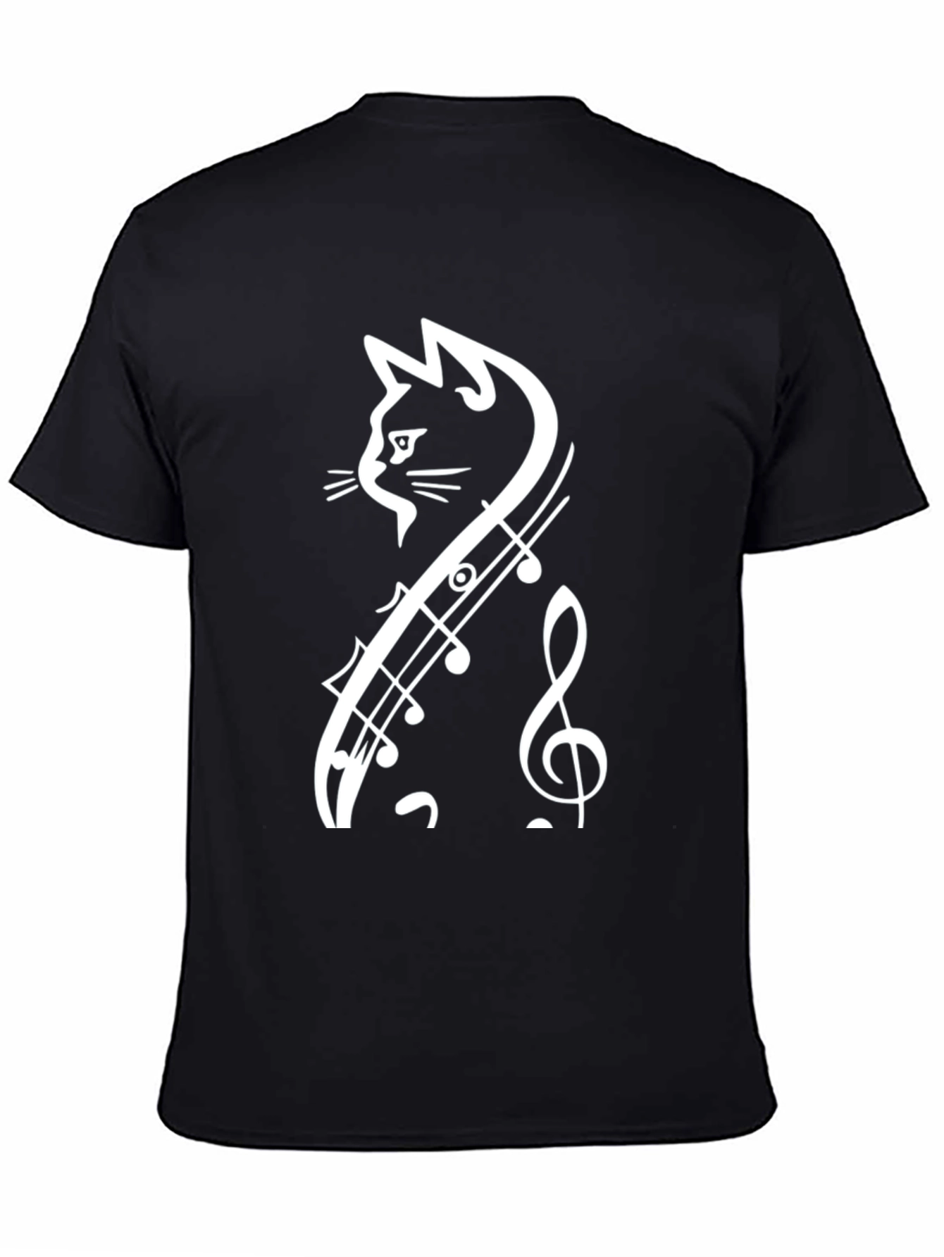 Music Cat T-Shirt - Unique Treble Clef Design