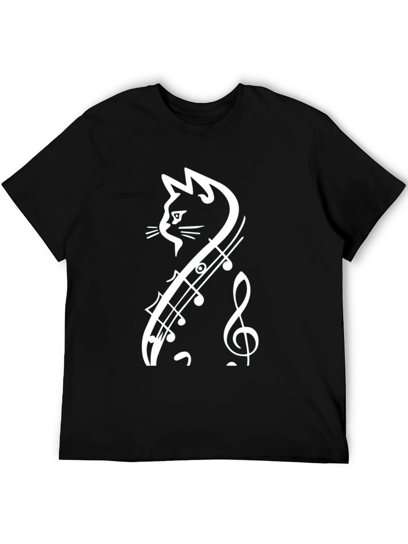 Music Cat T-Shirt - Unique Treble Clef Design