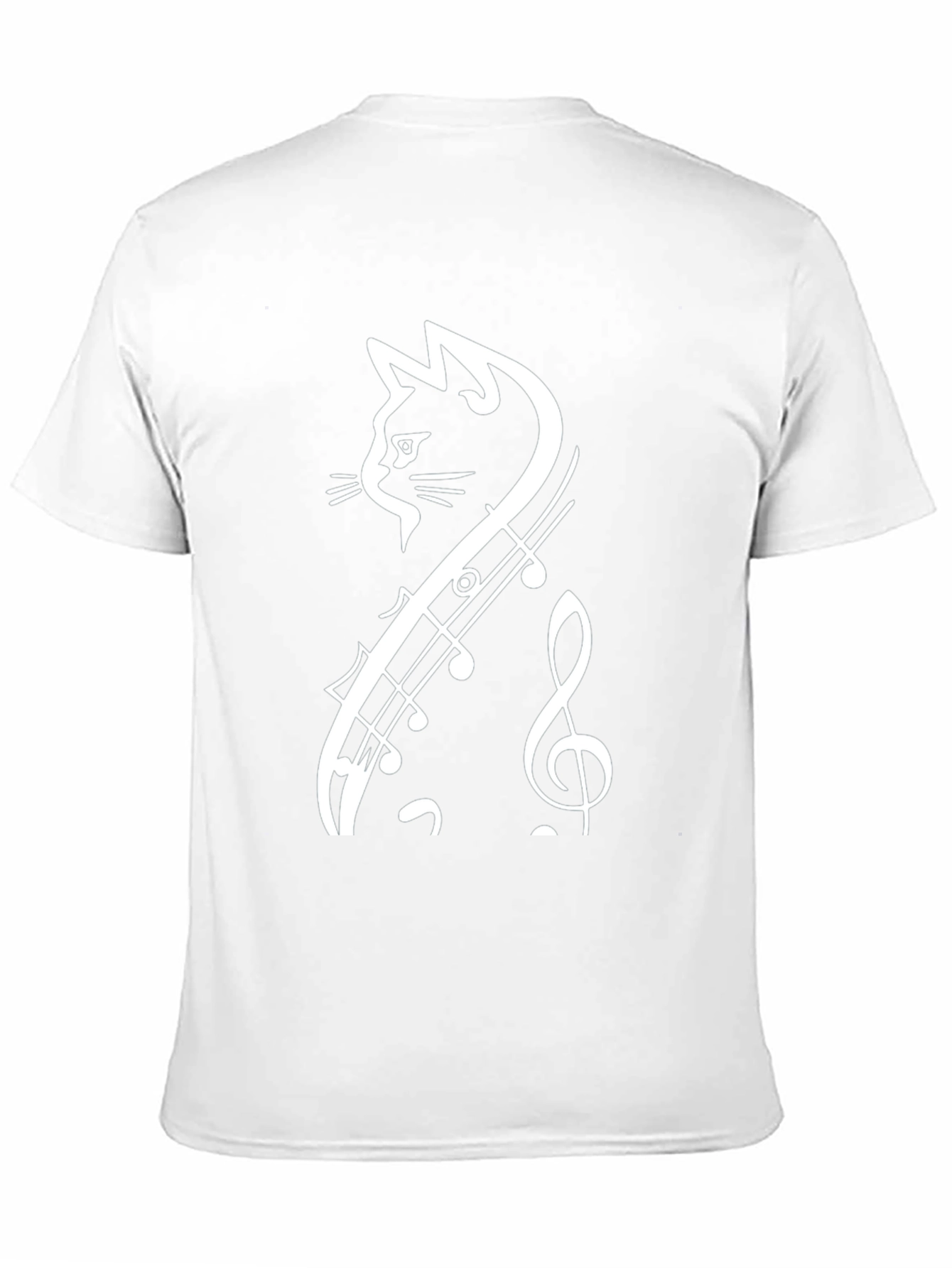 Music Cat T-Shirt - Unique Treble Clef Design