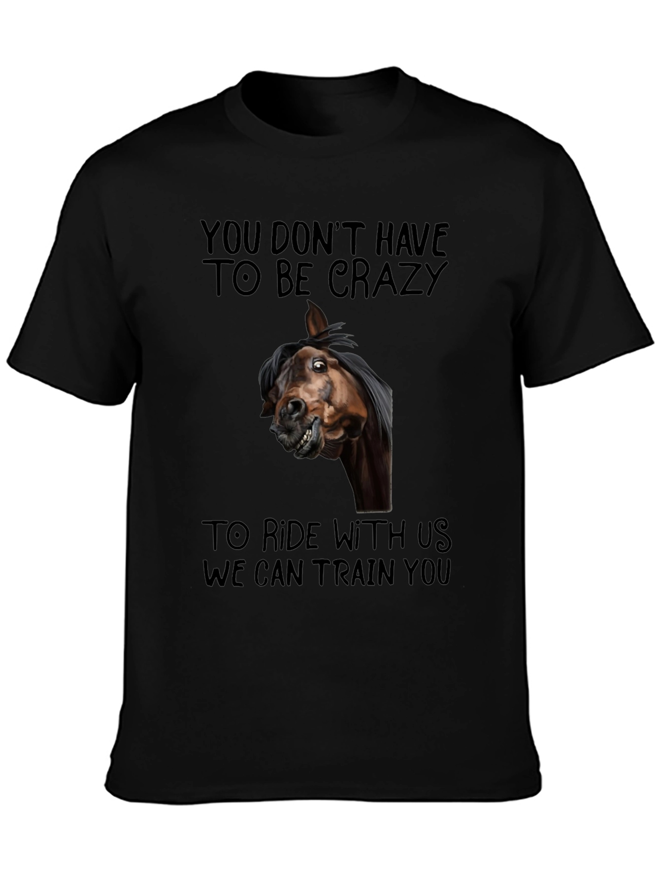 Crazy Horse T-Shirt Funny Equestrian Riding Tee