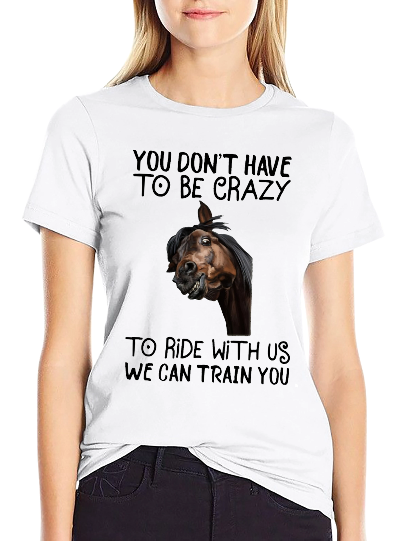 Crazy Horse T-Shirt Funny Equestrian Riding Tee