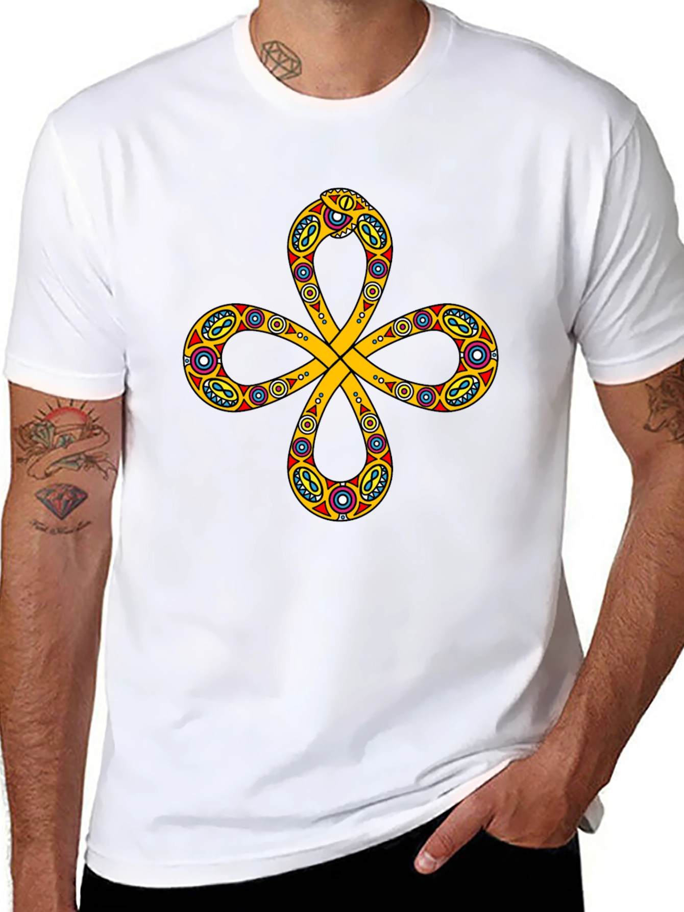 Unique Pattern Black T-Shirt