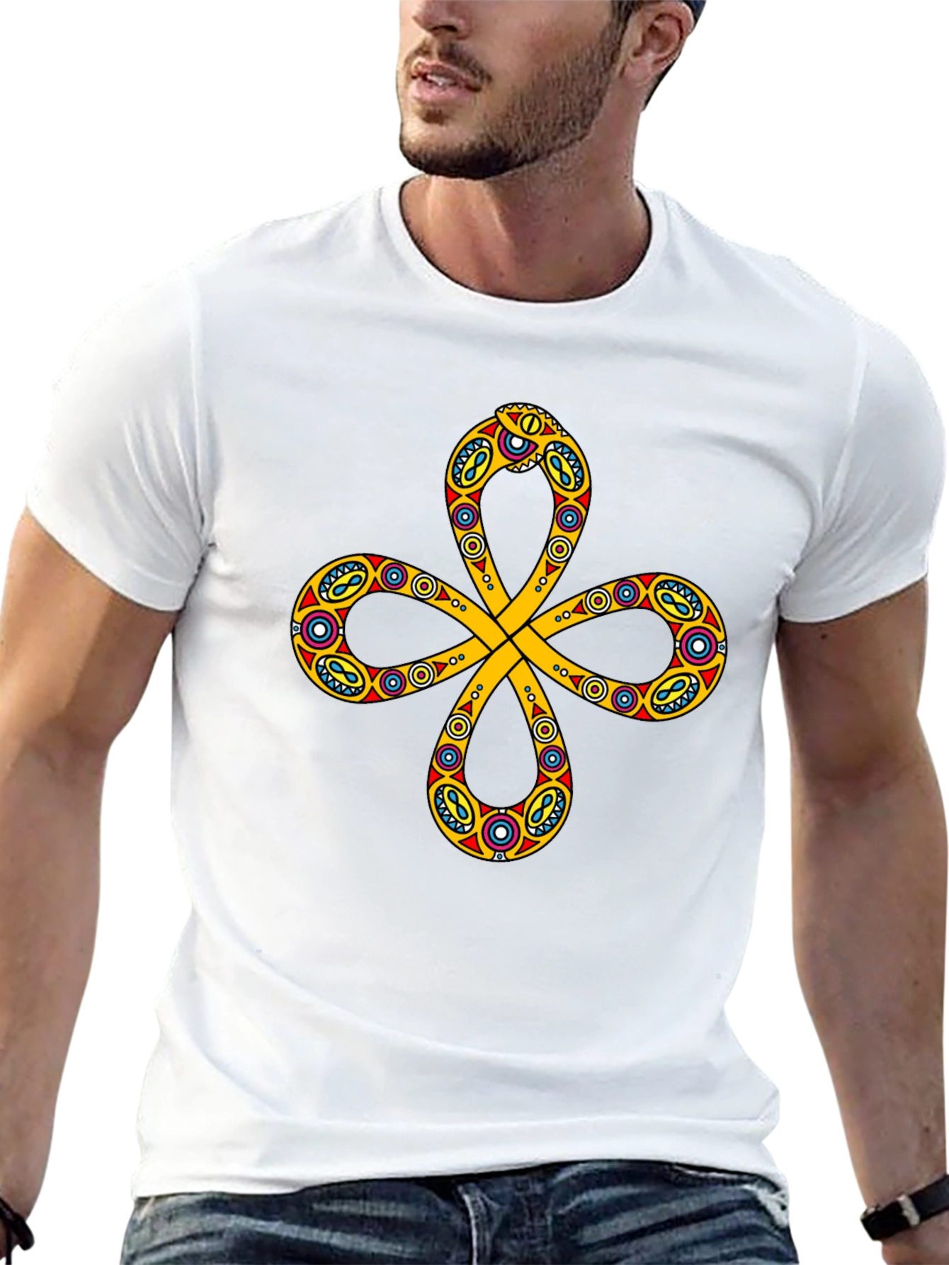 Unique Pattern Black T-Shirt