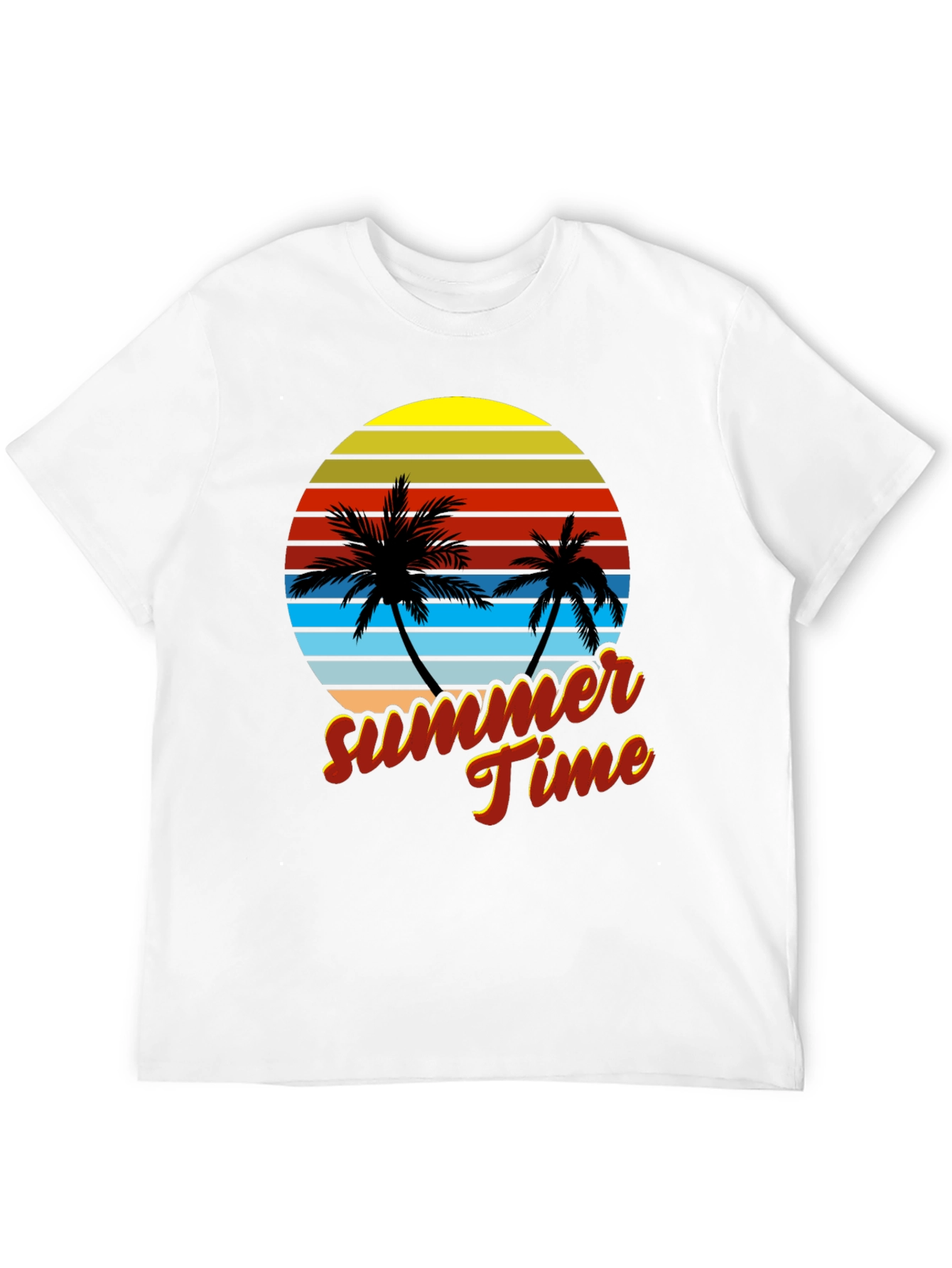 Retro Summer Time Palm Tree T-Shirt