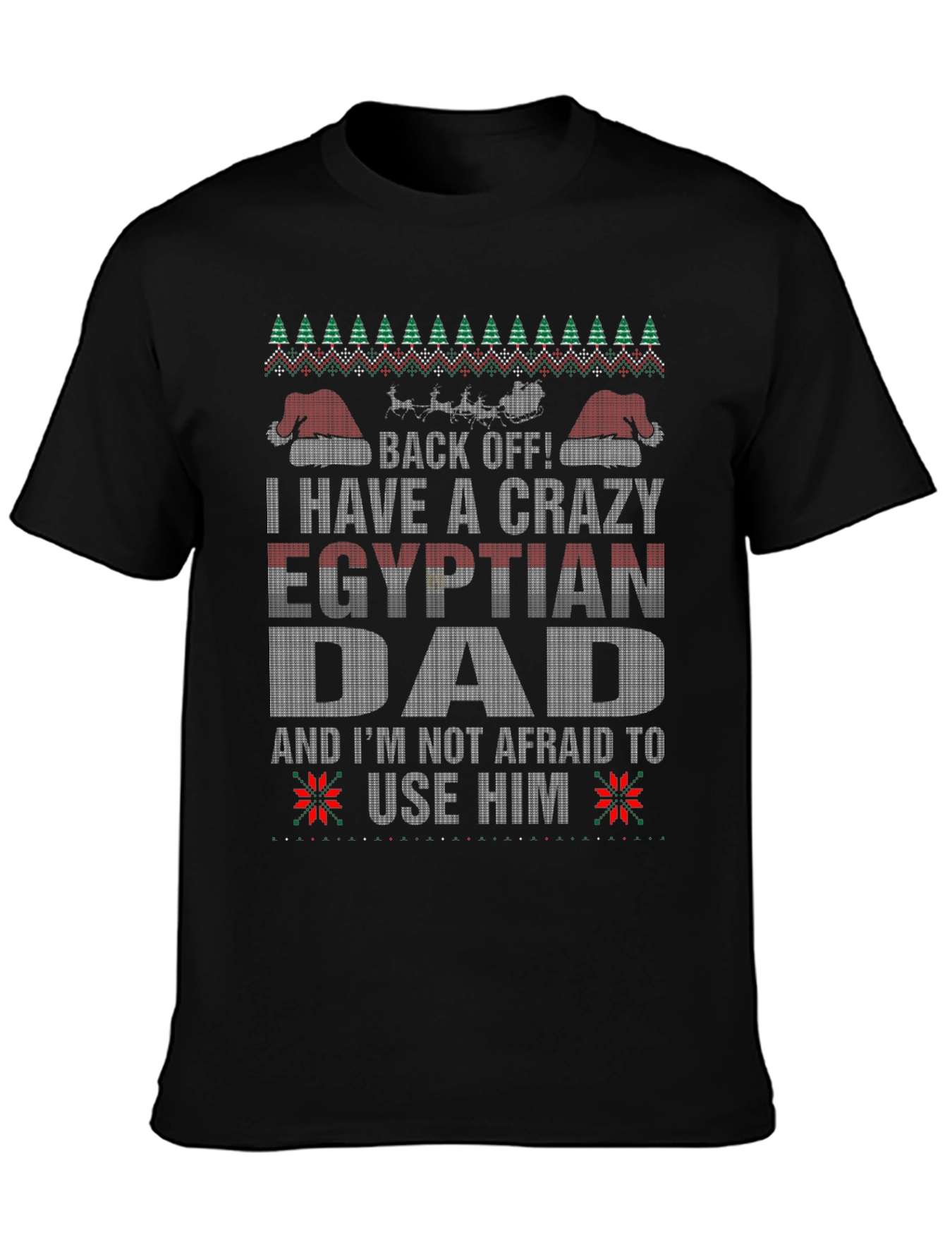 Crazy Egyptian Dad Ugly Christmas Sweater T-Shirt