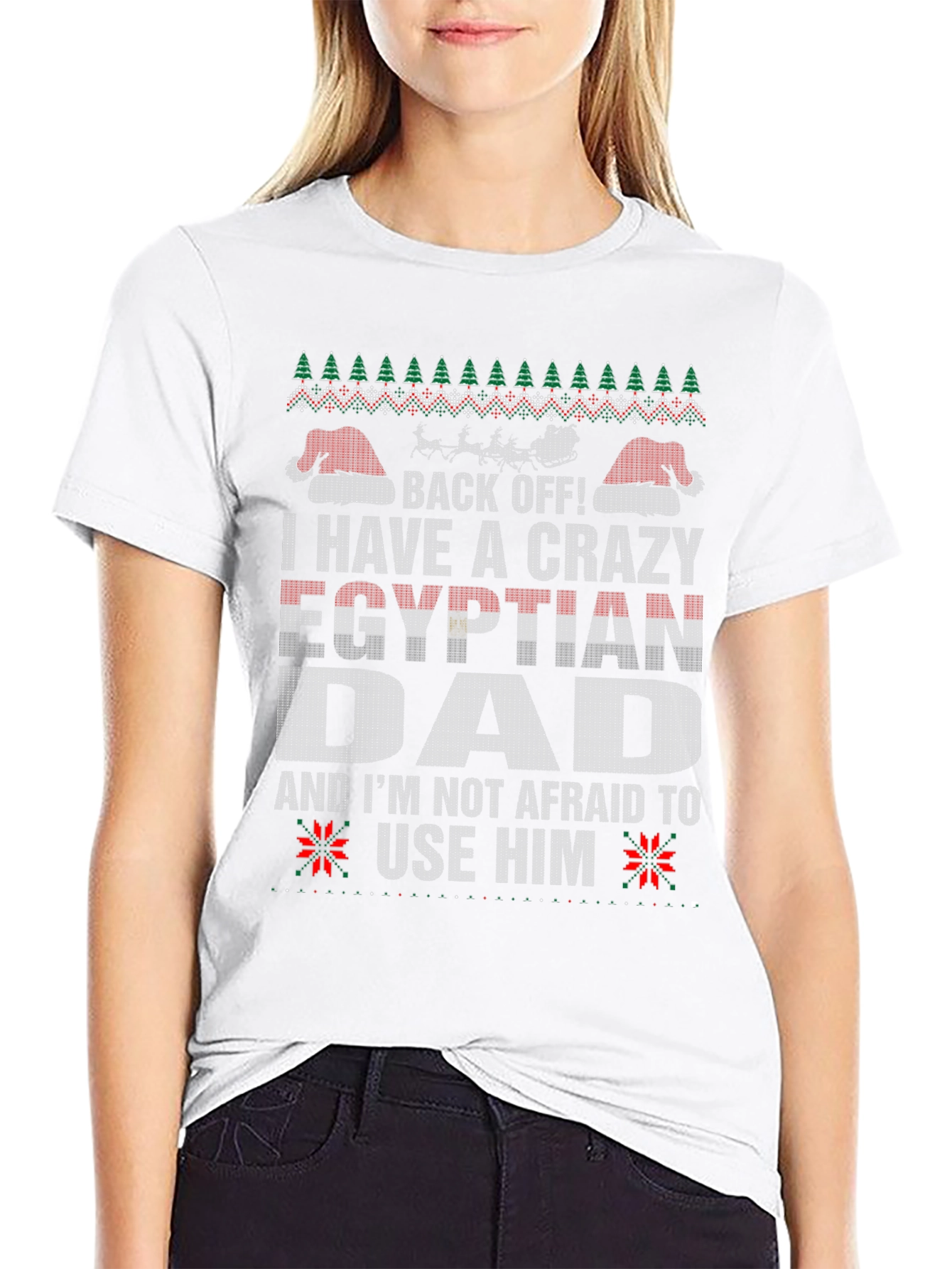 Crazy Egyptian Dad Ugly Christmas Sweater T-Shirt