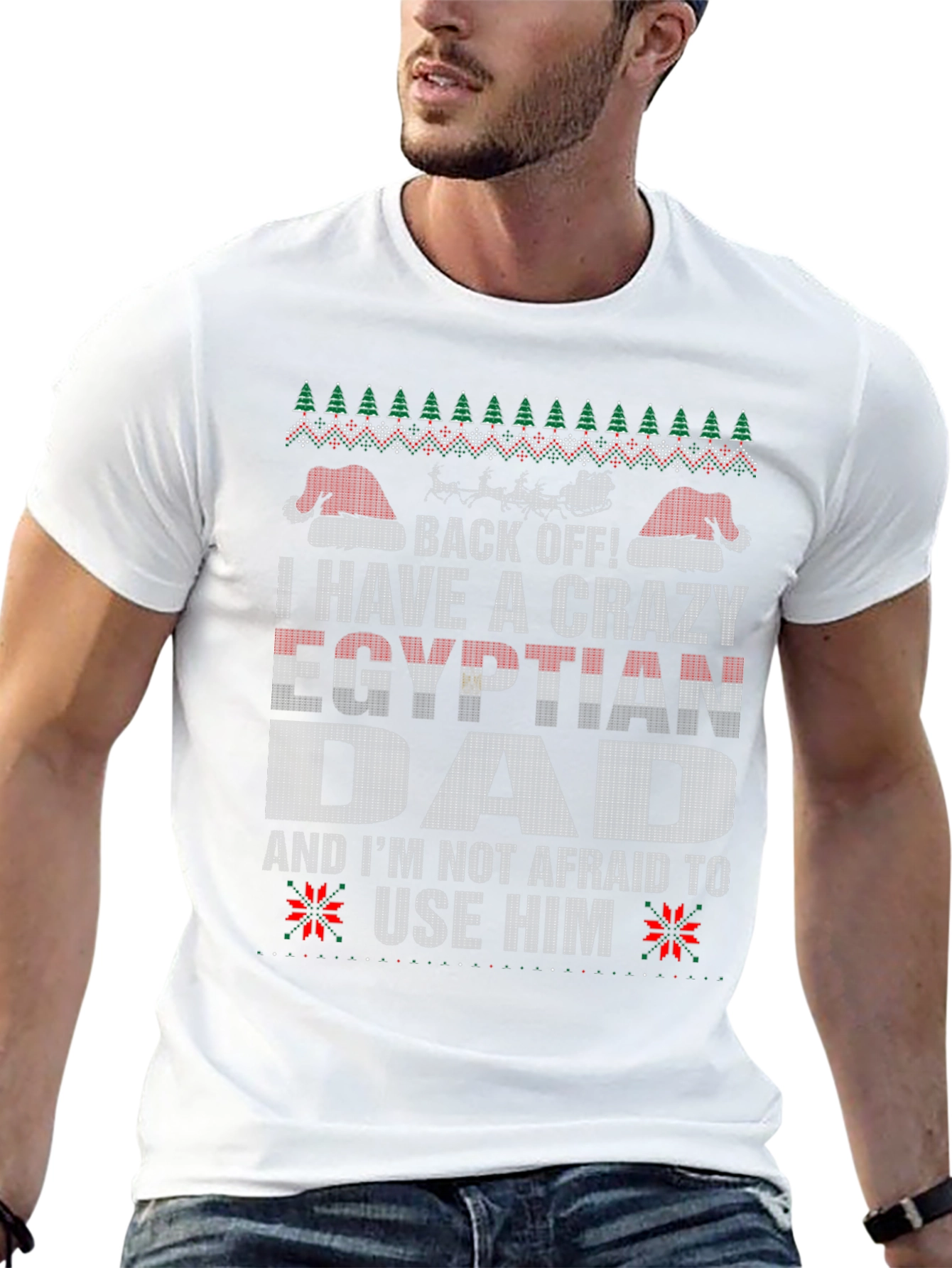 Crazy Egyptian Dad Ugly Christmas Sweater T-Shirt