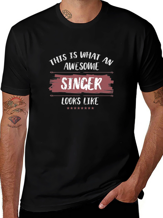 Awesome Singer Graphic T-Shirt - Black