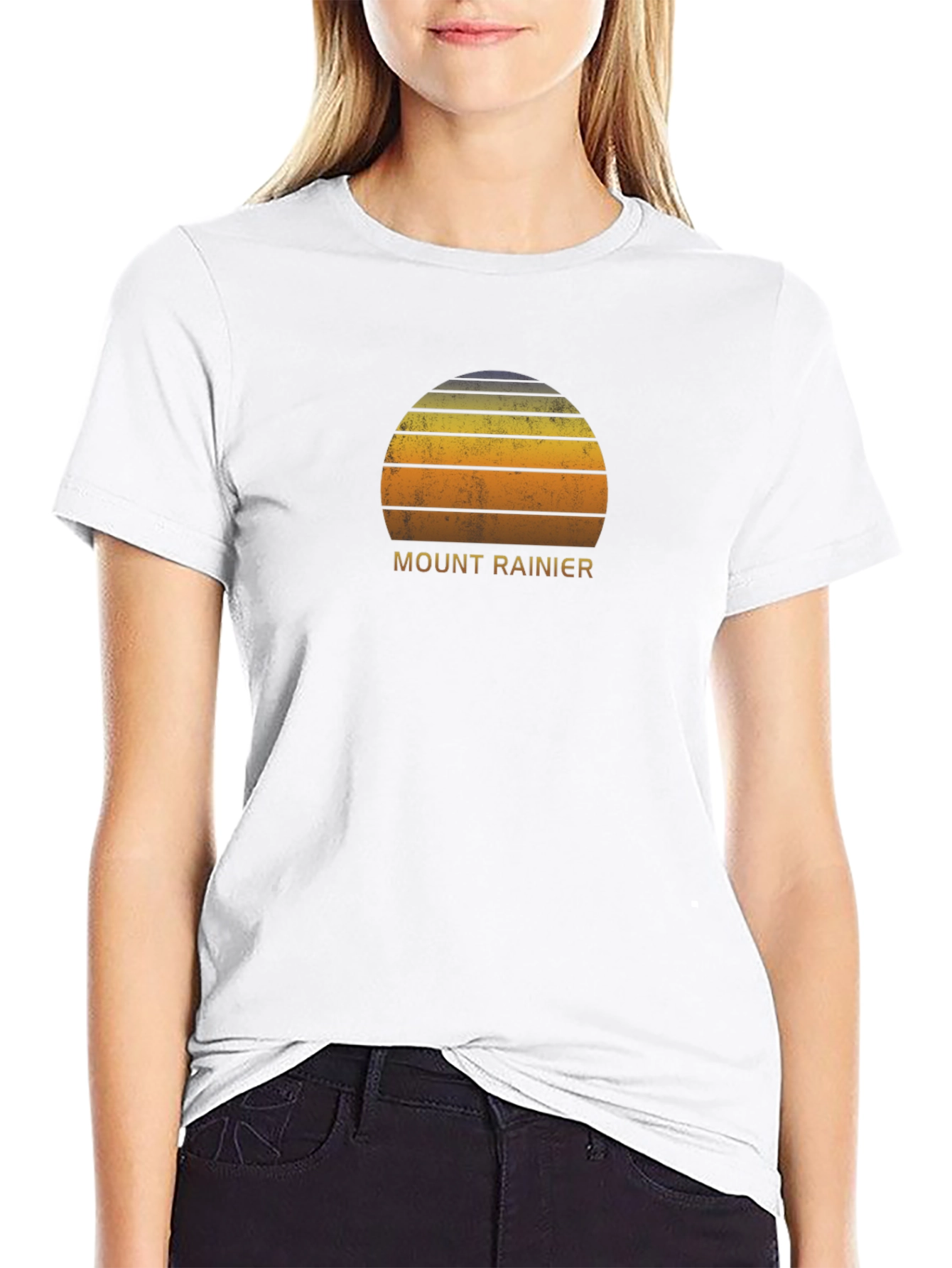 Mount Rainier Sunset Graphic Tee - Black