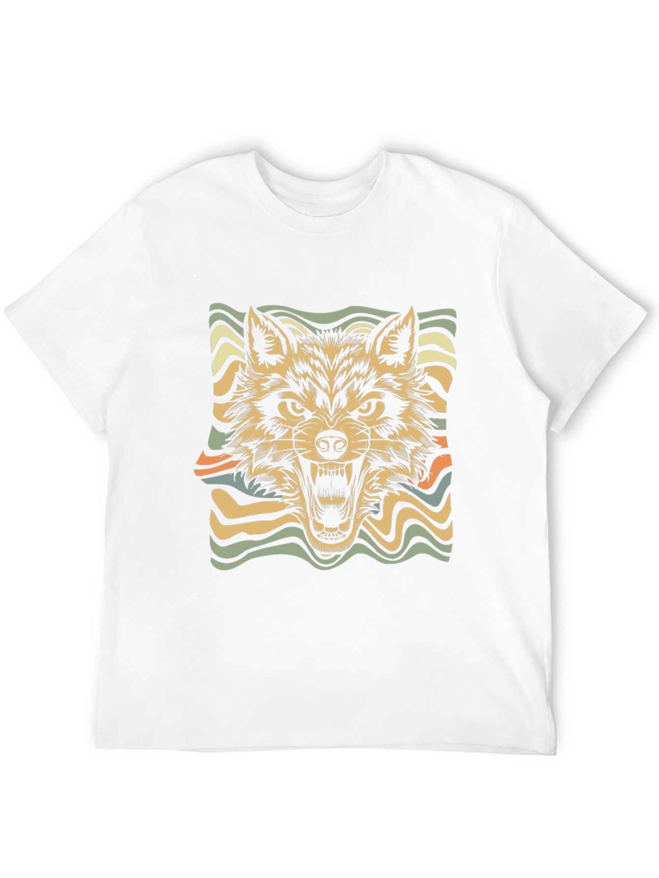 Retro Wolf Graphic Tee - Stylish Black T-Shirt