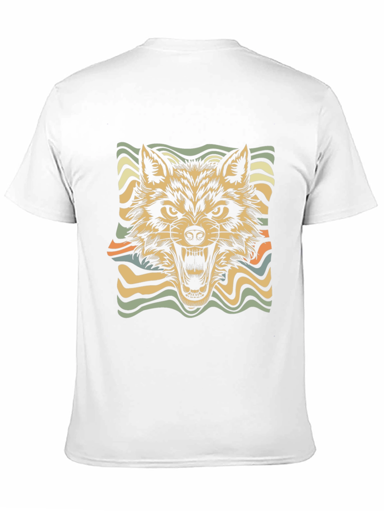 Retro Wolf Graphic Tee - Stylish Black T-Shirt