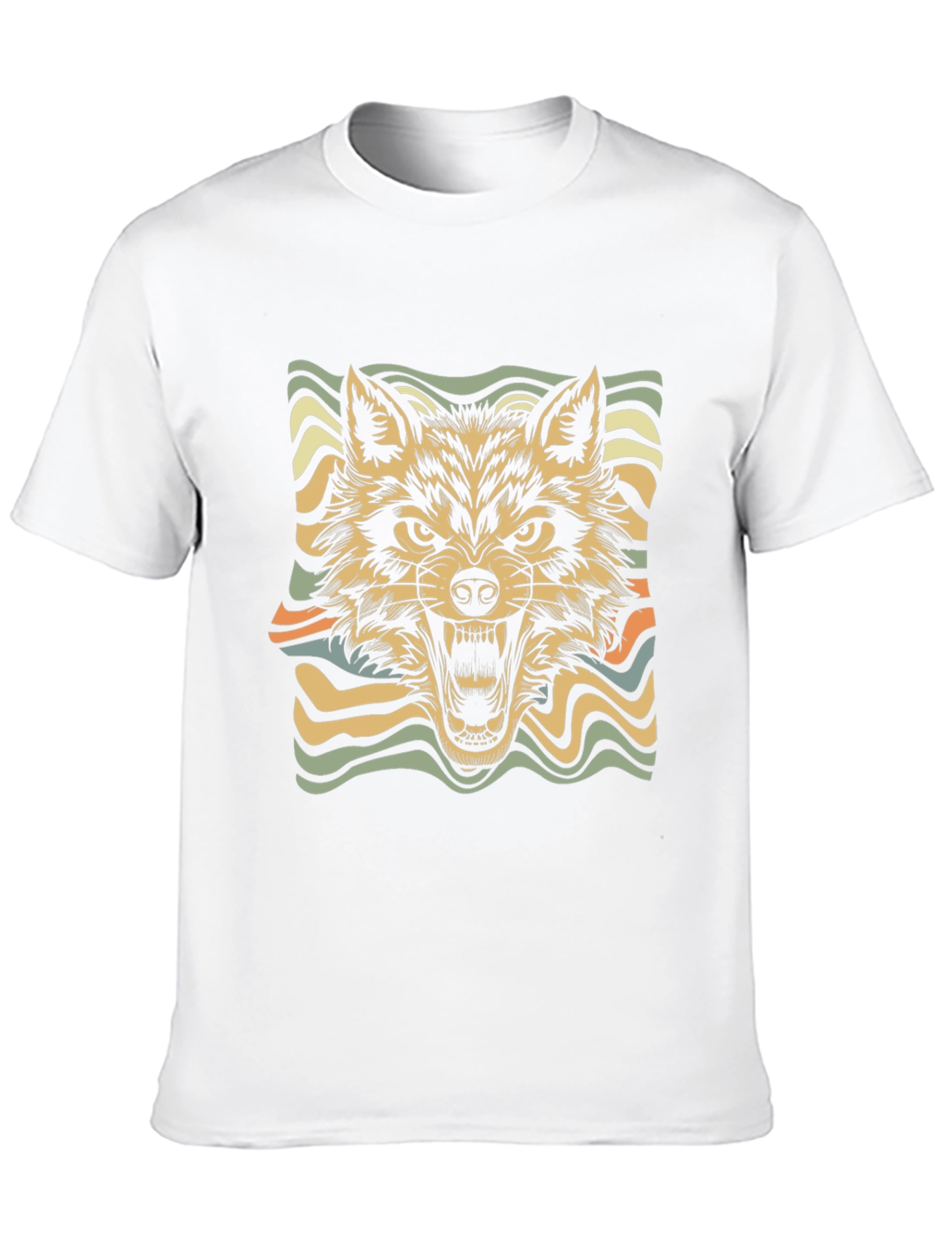 Retro Wolf Graphic Tee - Stylish Black T-Shirt