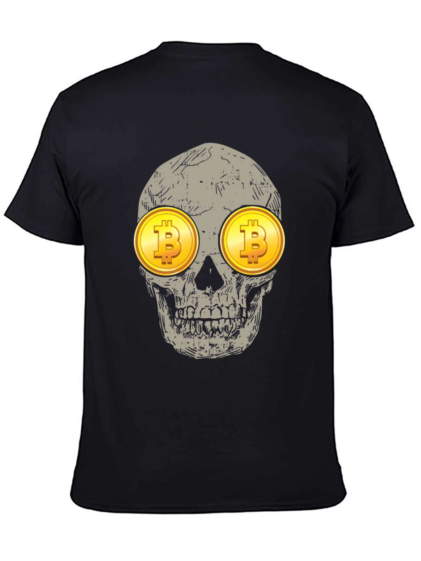 Bitcoin Skull Graphic Tee - Crypto Investor Shirt