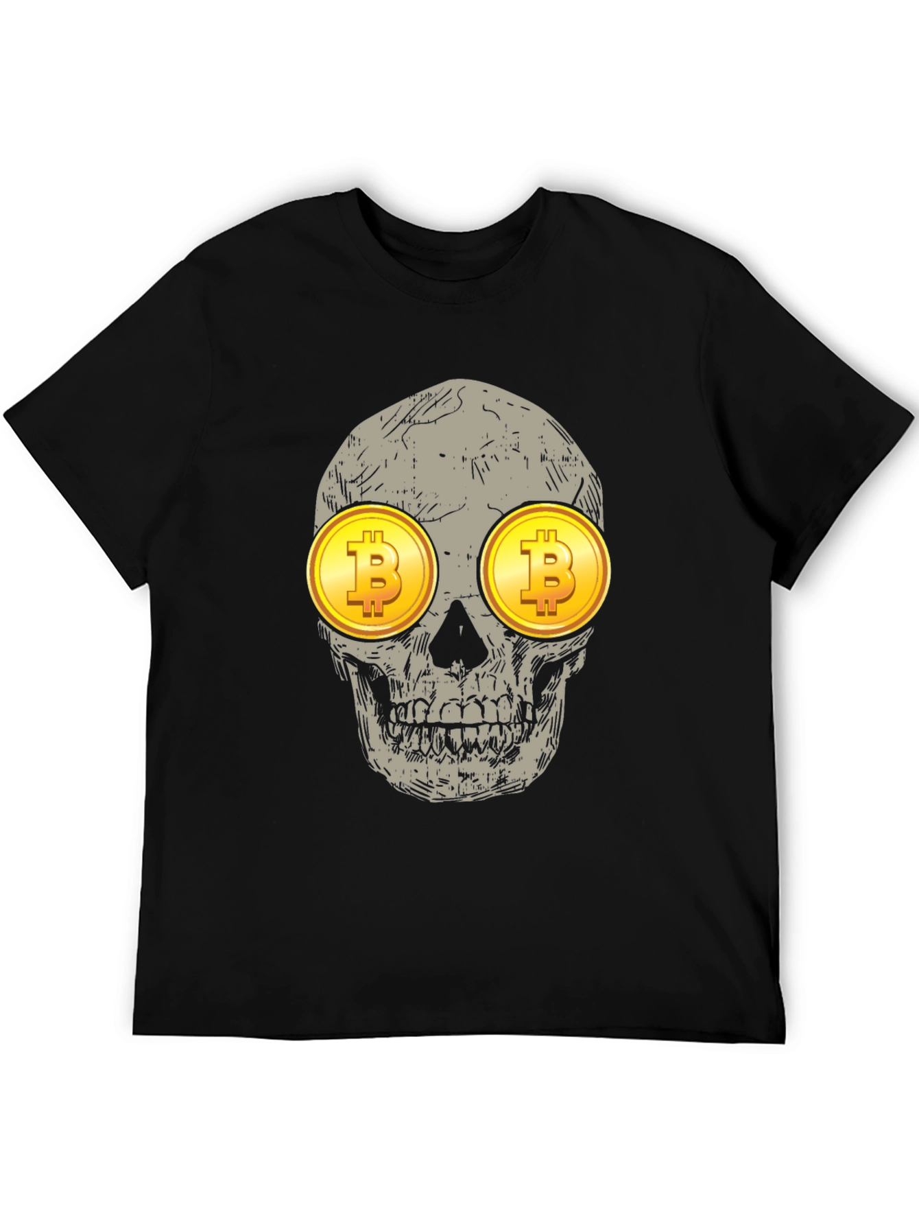 Bitcoin Skull Graphic Tee - Crypto Investor Shirt