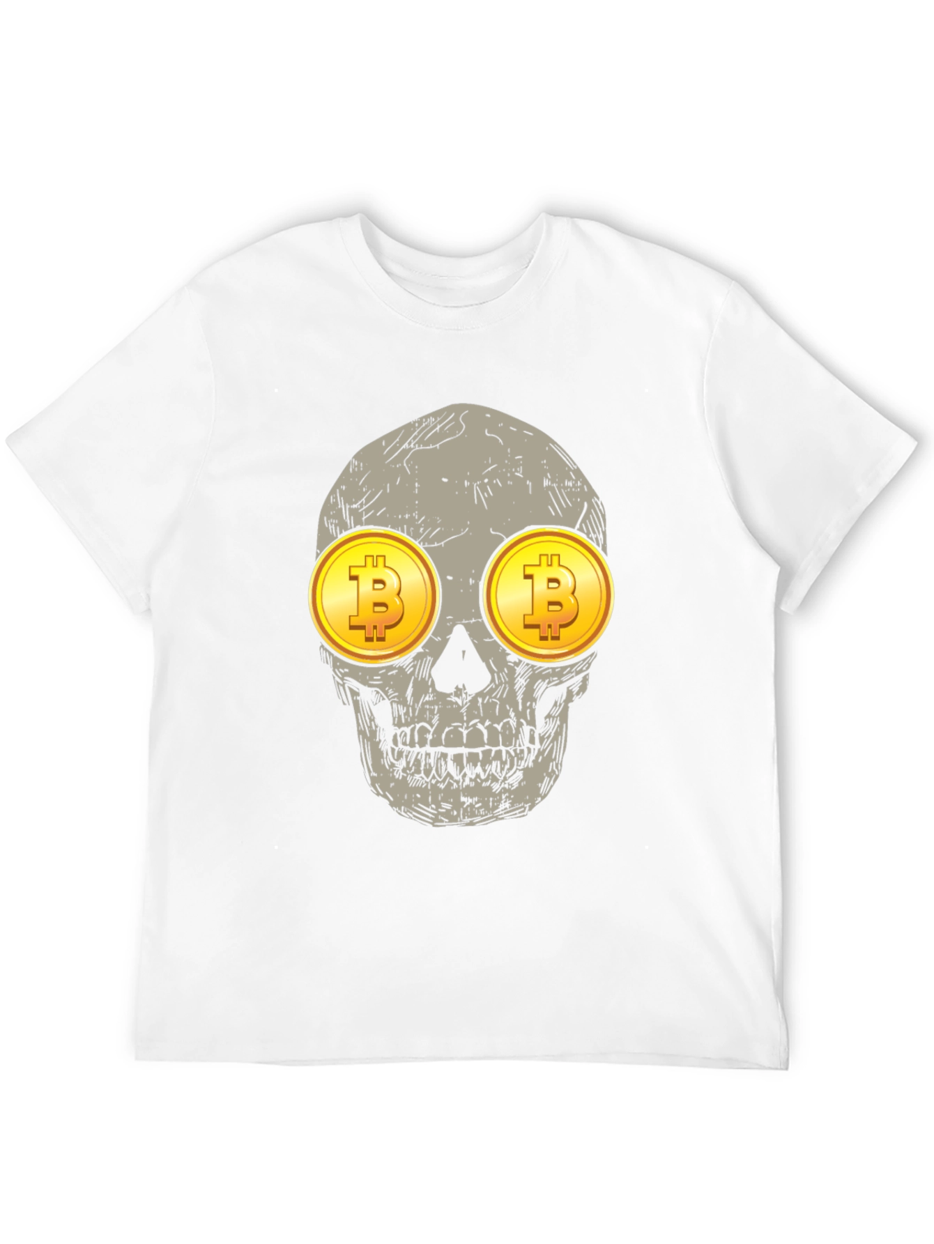 Bitcoin Skull Graphic Tee - Crypto Investor Shirt