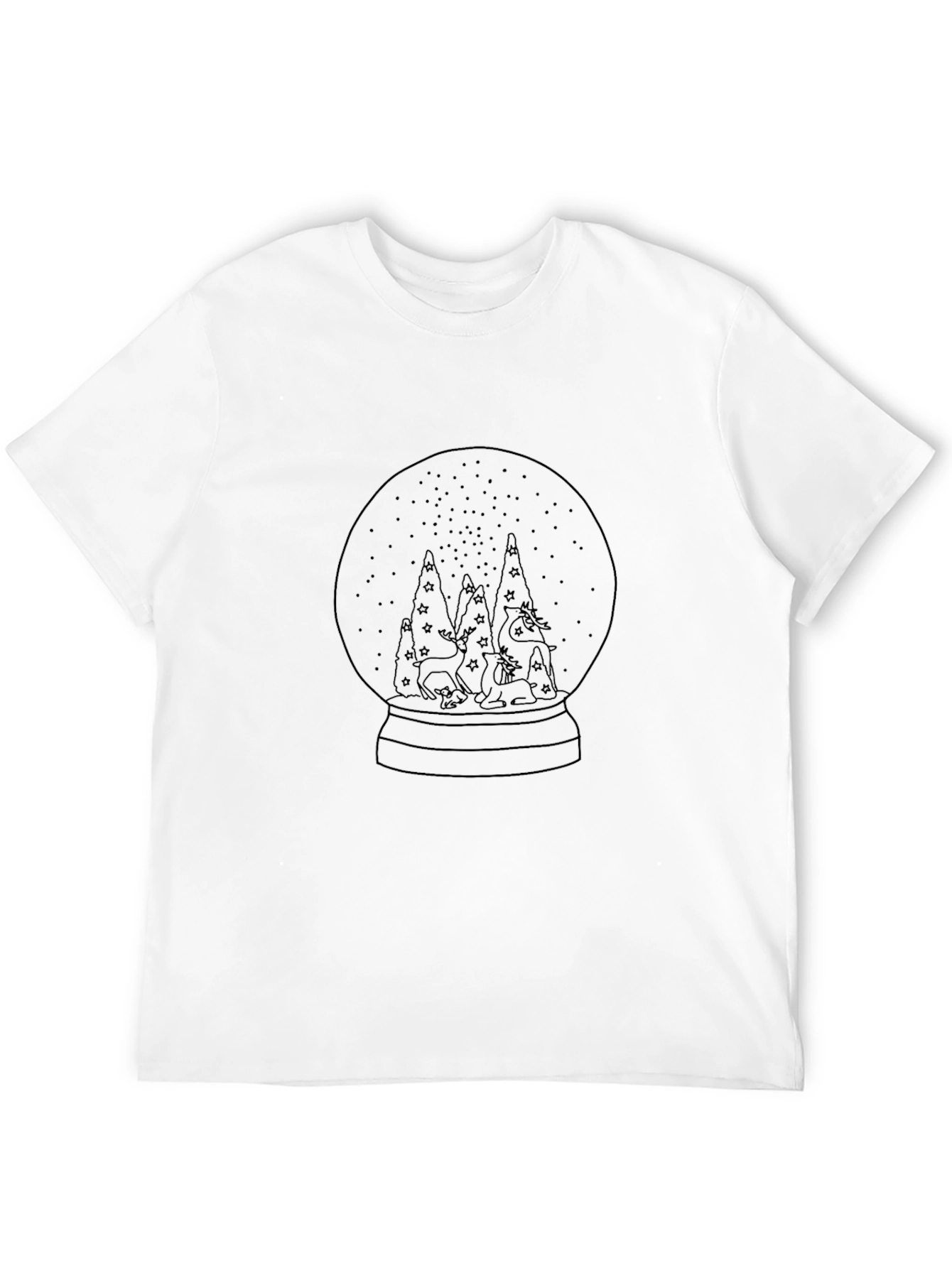 Black Snow Globe Deer Graphic Tee - Unisex