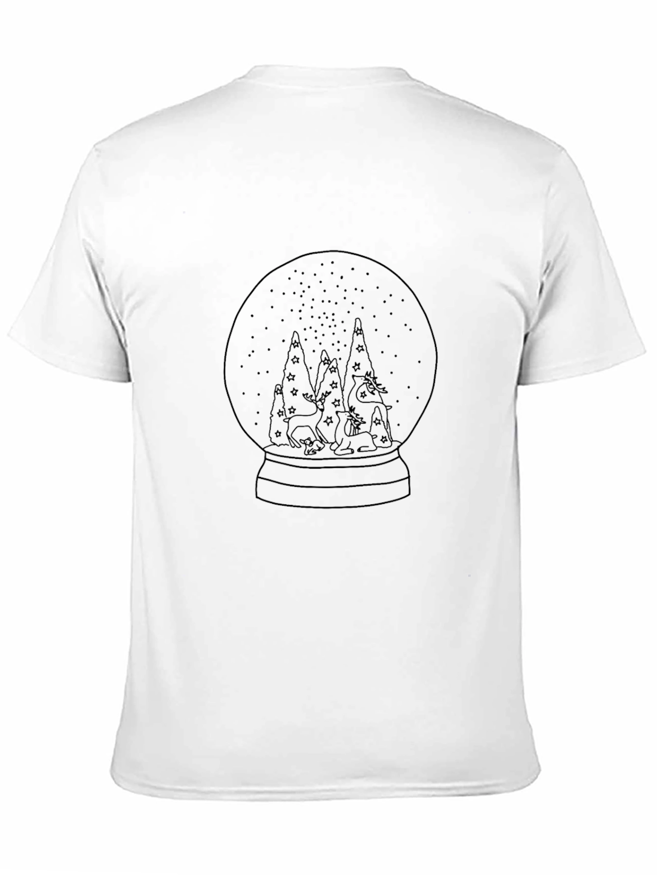 Black Snow Globe Deer Graphic Tee - Unisex