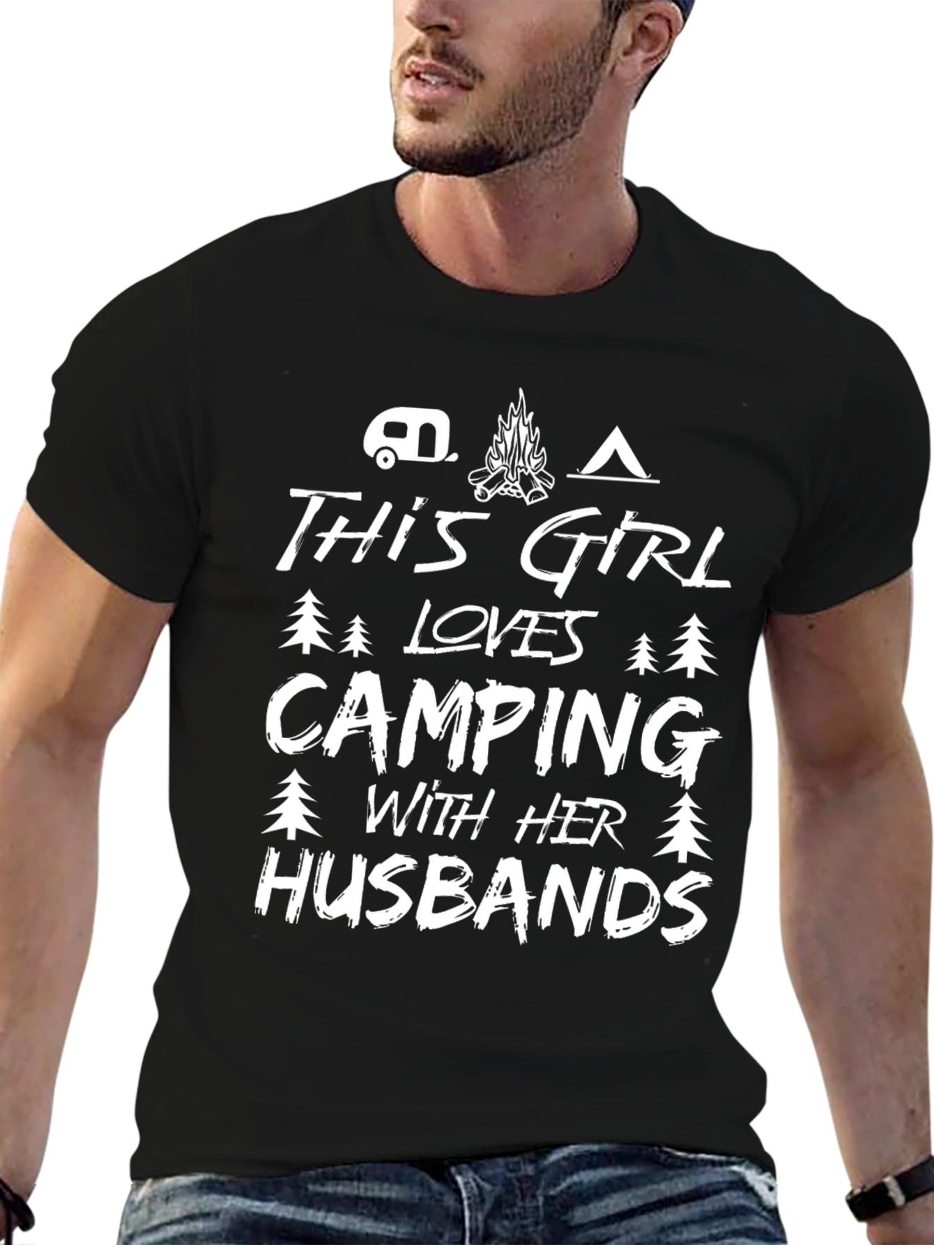 Camping Girl T-Shirt - Love My Husbands!