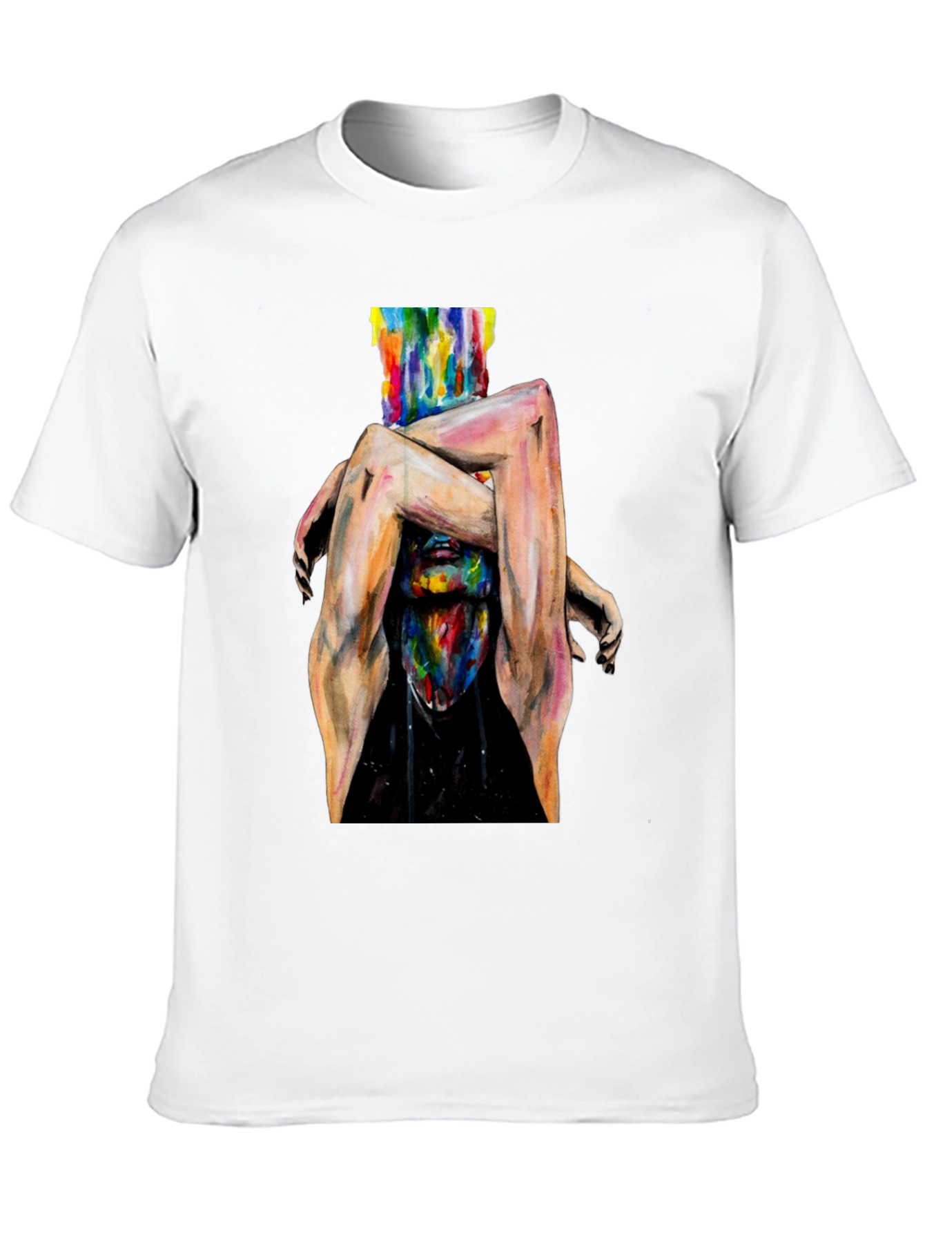 Abstract Art Graphic Print Black T-Shirt