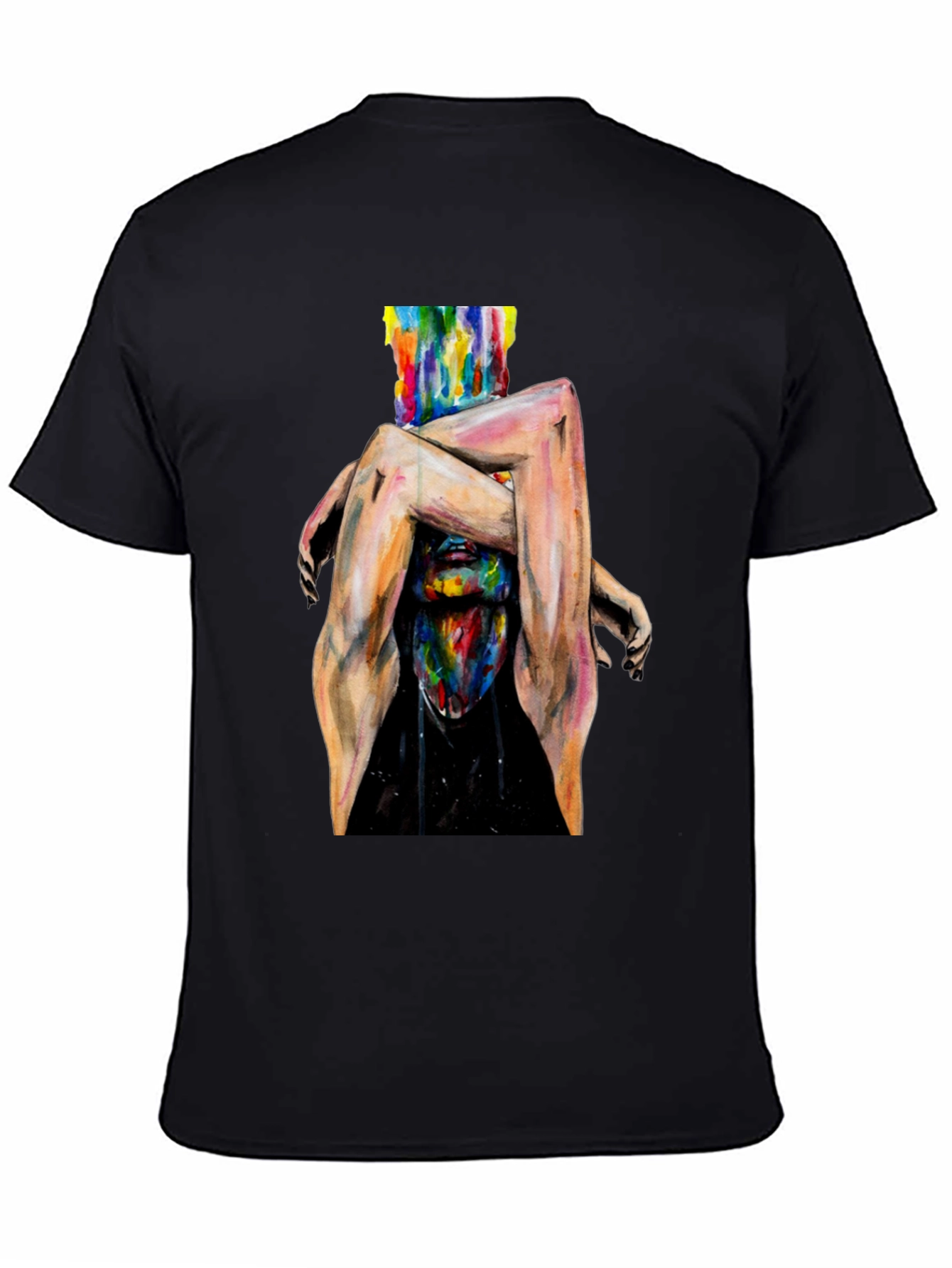 Abstract Art Graphic Print Black T-Shirt
