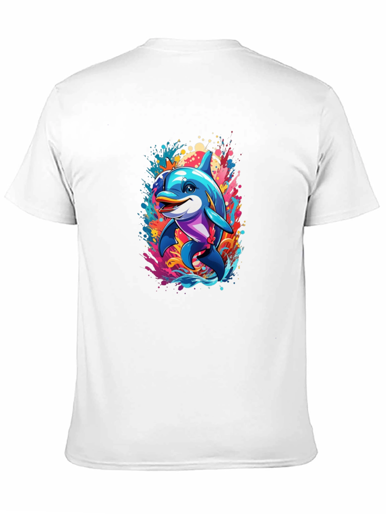 Dolphin Splash Black T-Shirt - Fun Graphic Tee