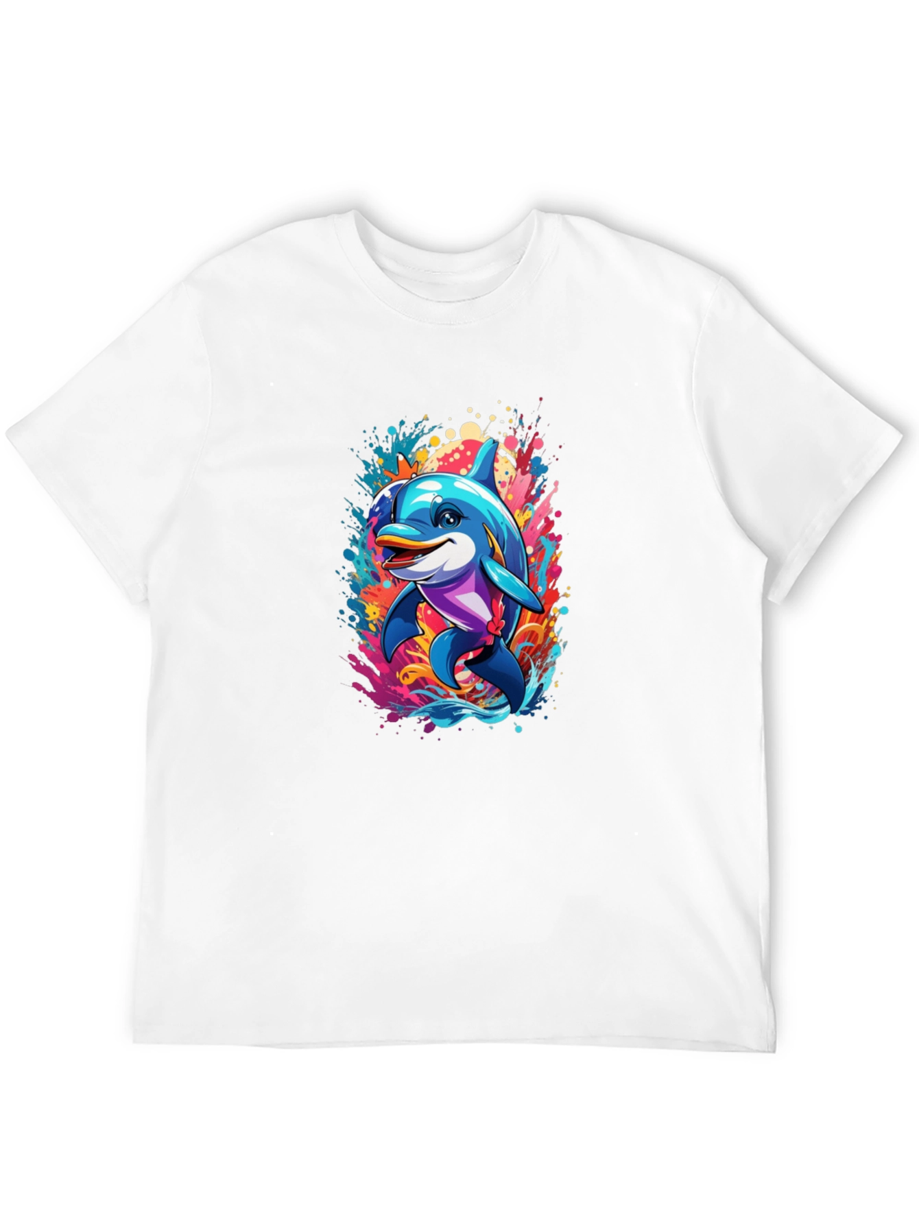 Dolphin Splash Black T-Shirt - Fun Graphic Tee