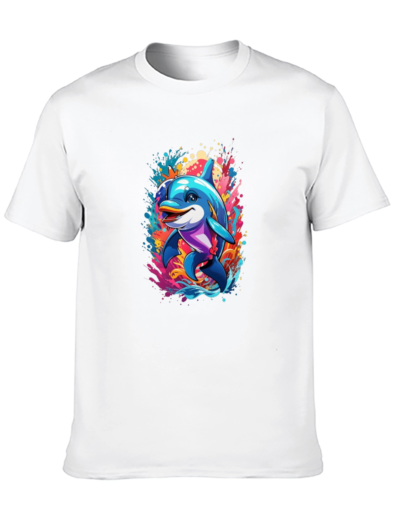 Dolphin Splash Black T-Shirt - Fun Graphic Tee