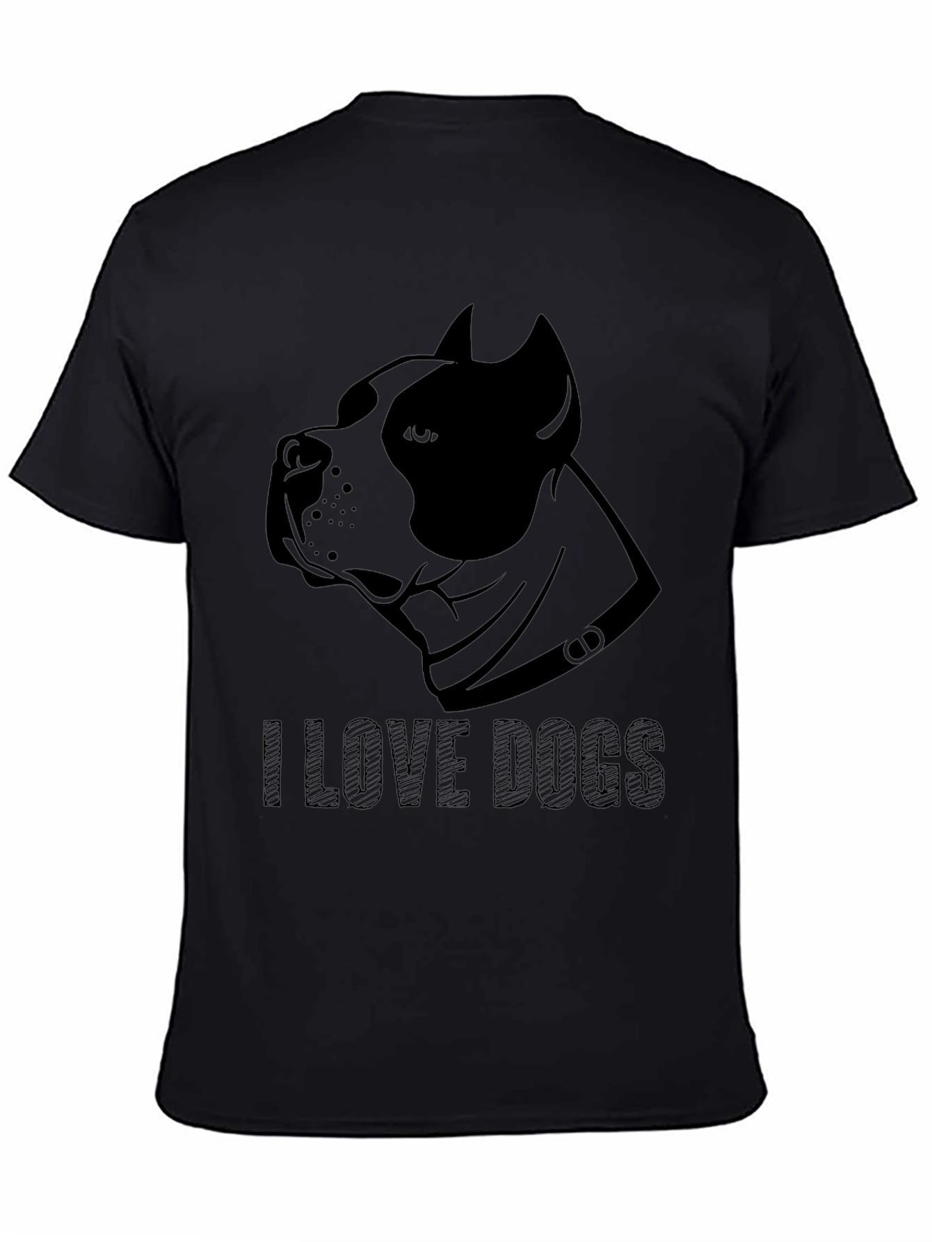 I Love Dogs Graphic Tee - Black