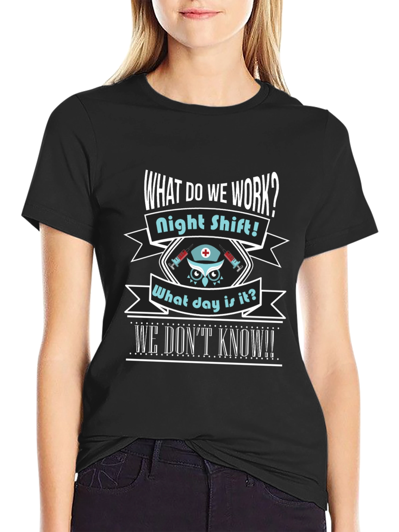 Night Shift Nurse Owl T-Shirt
