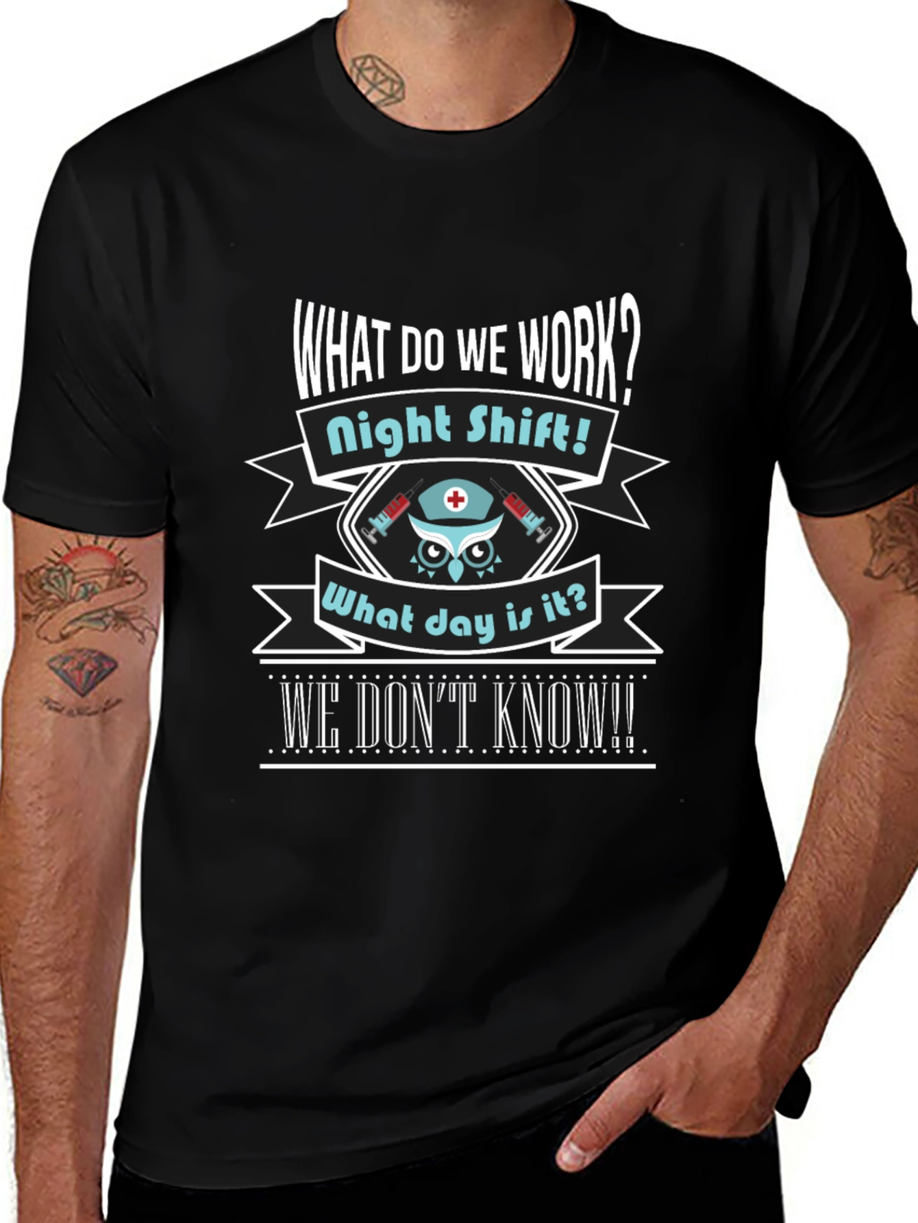 Night Shift Nurse Owl T-Shirt