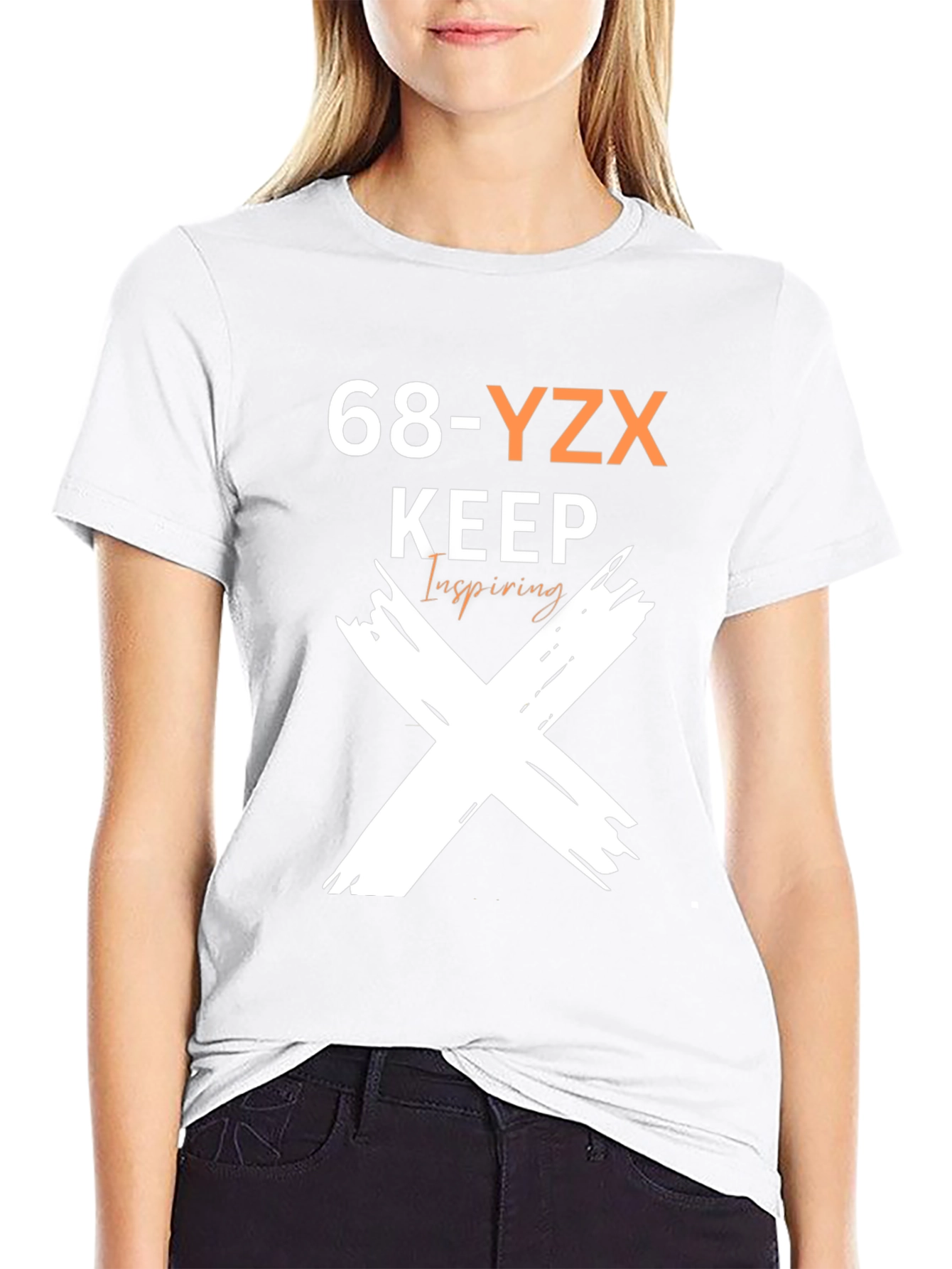 68-YZX Keep Inspiring Graphic Print Tee