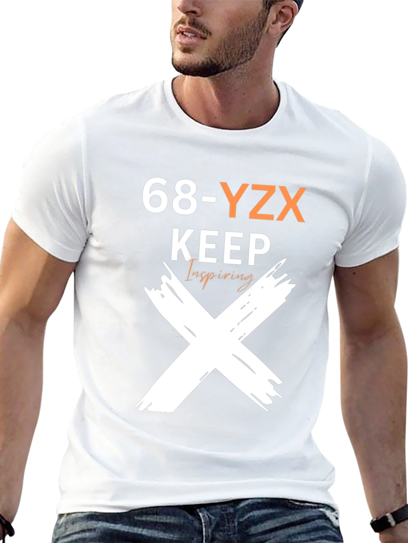 68-YZX Keep Inspiring Graphic Print Tee