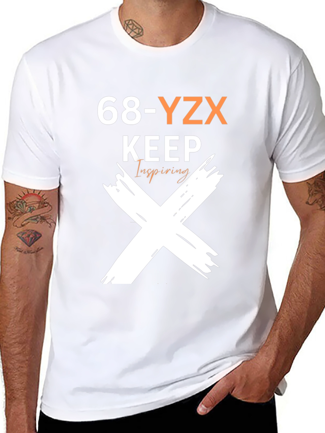 68-YZX Keep Inspiring Graphic Print Tee
