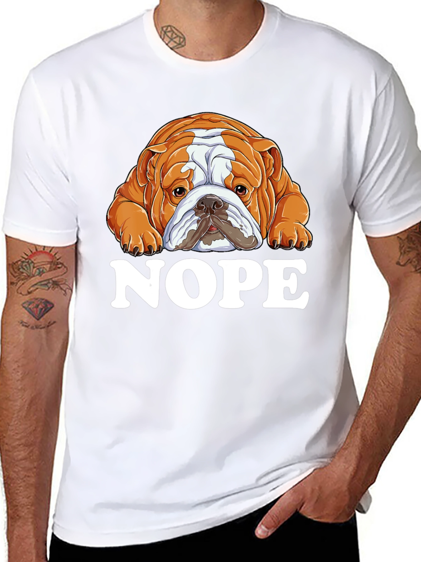 Nope Bulldog Graphic T-Shirt - Unisex