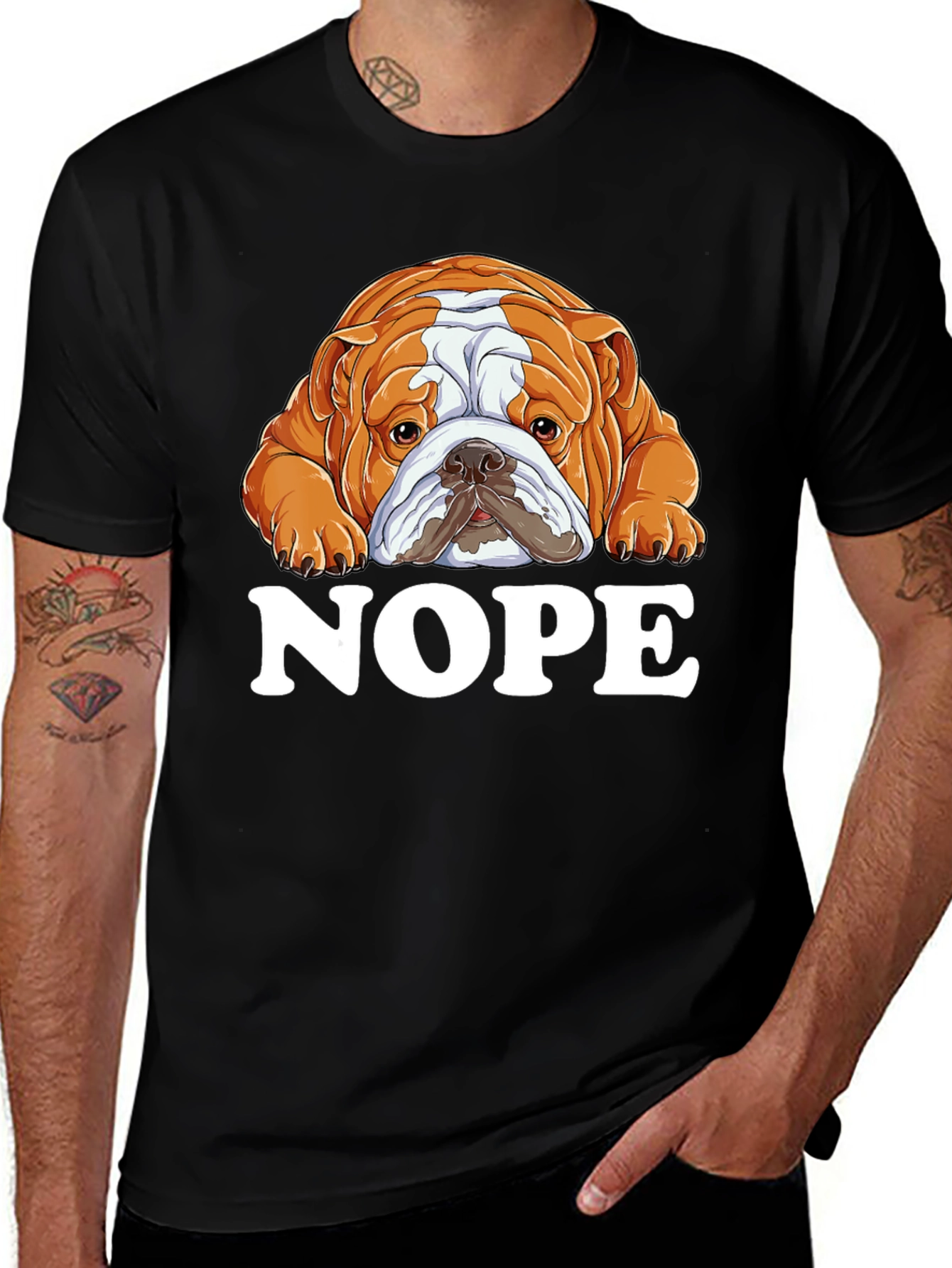 Nope Bulldog Graphic T-Shirt - Unisex