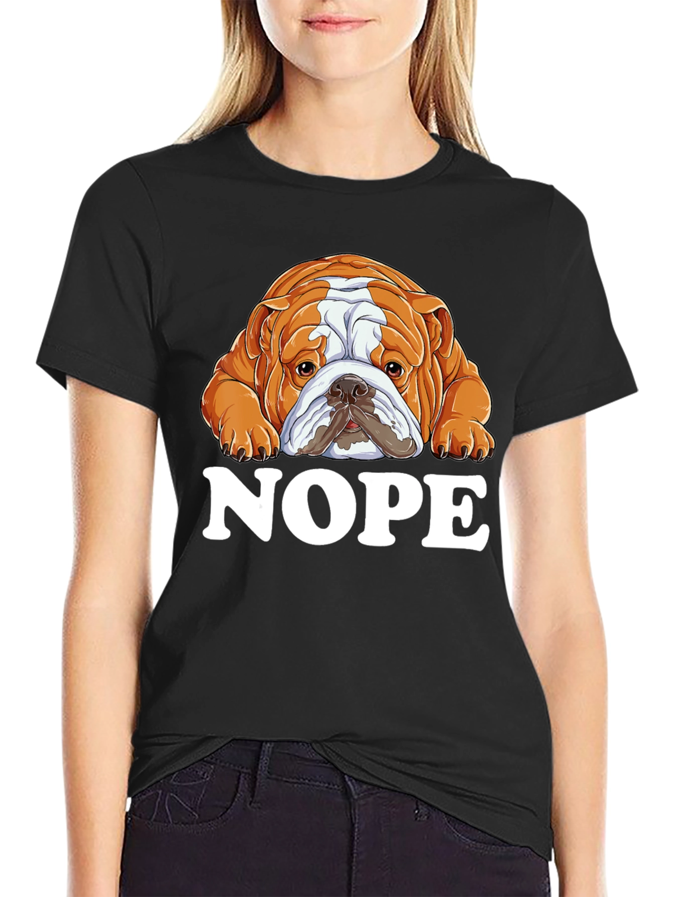 Nope Bulldog Graphic T-Shirt - Unisex