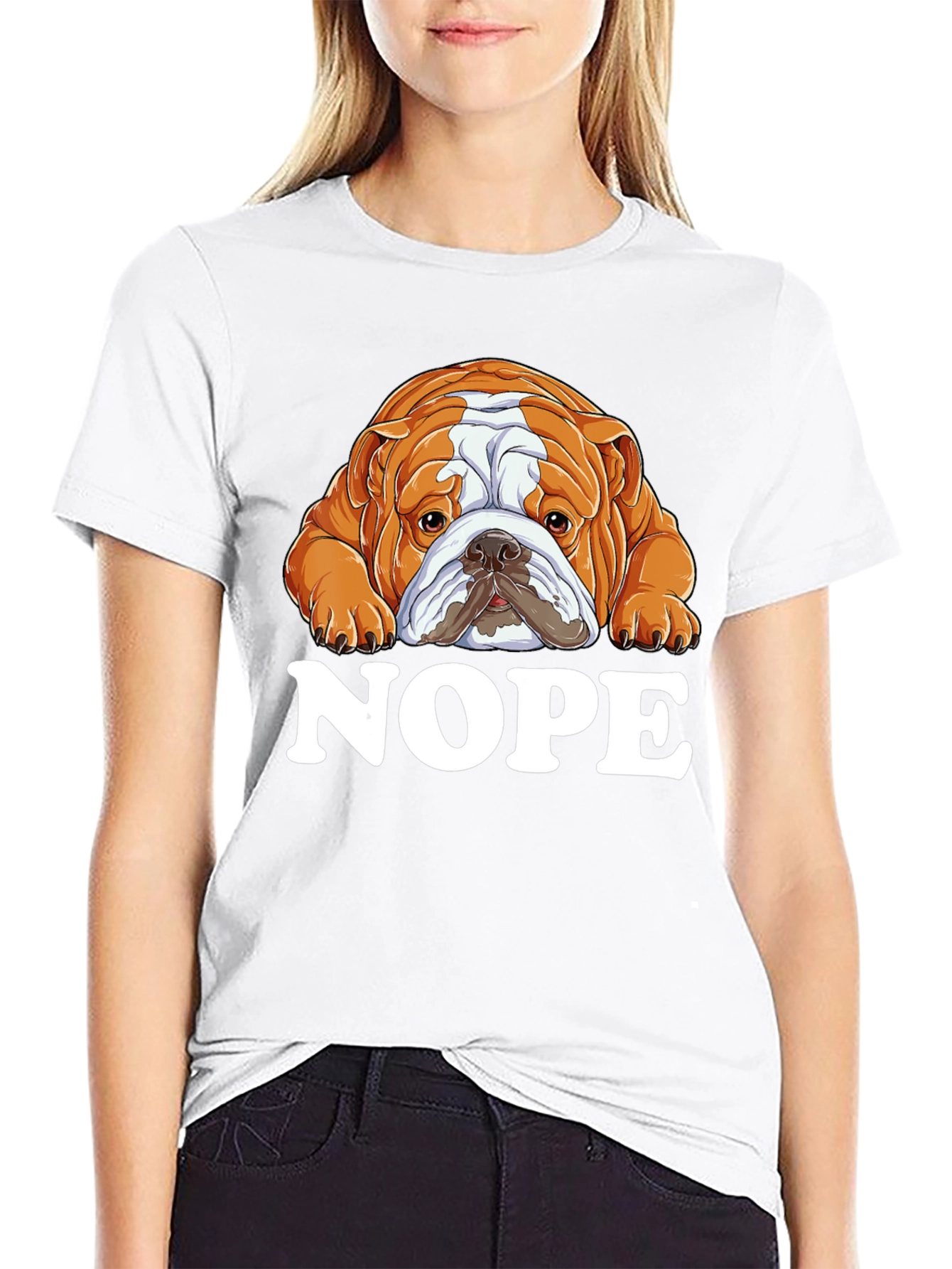 Nope Bulldog Graphic T-Shirt - Unisex