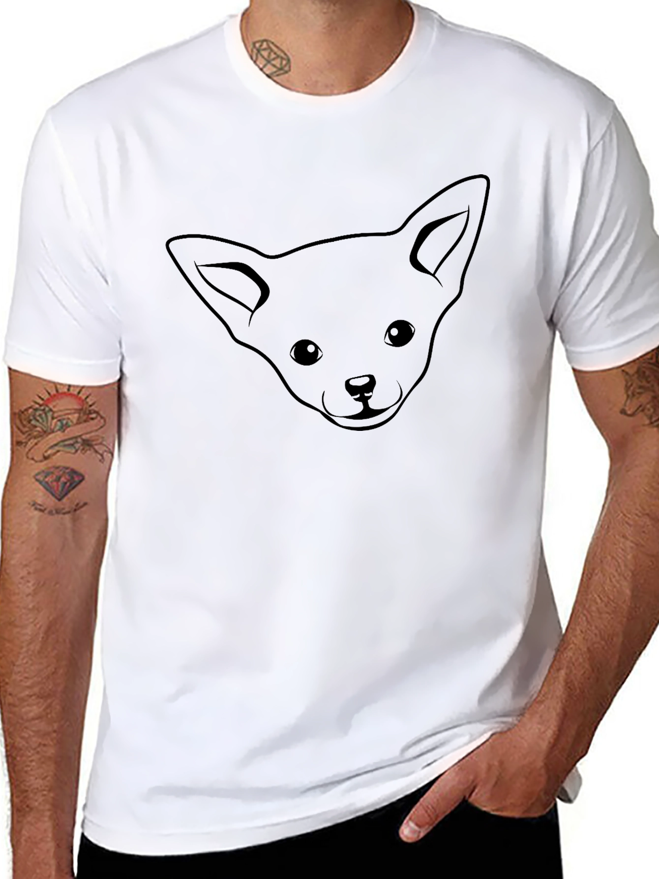 Chihuahua Graphic Tee - Black Cotton Comfort