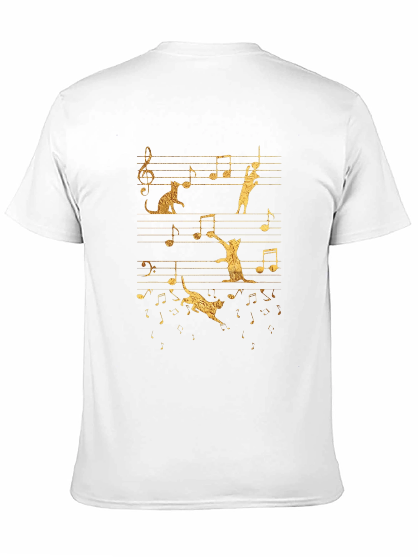 Cat Music Notes T-Shirt - Unique Design!