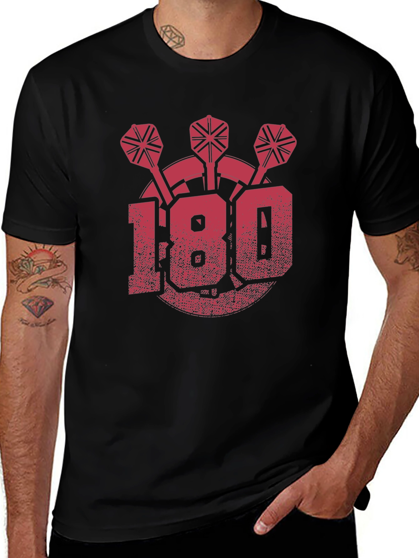 Darts 180 Graphic T-Shirt - Black