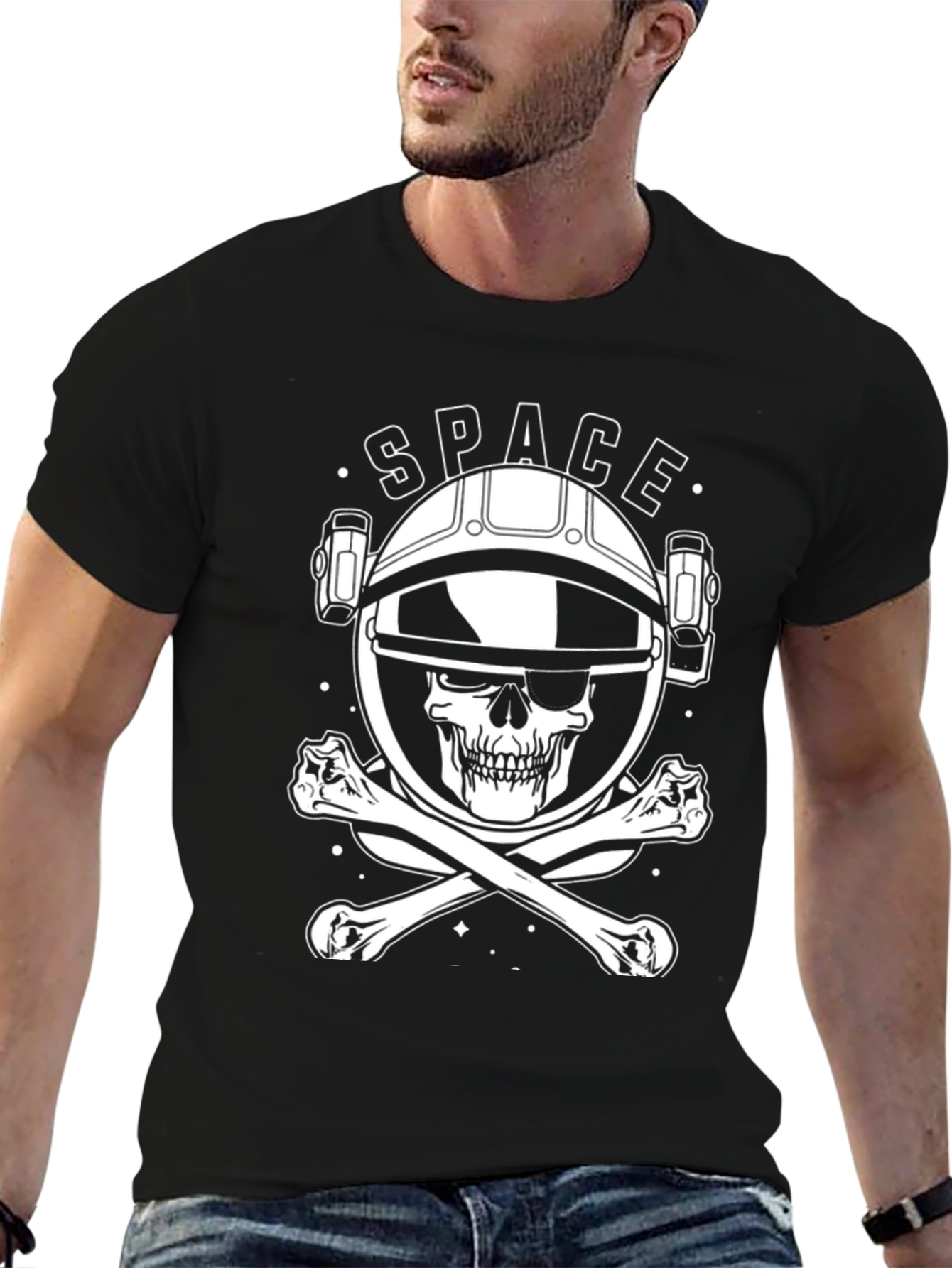 Space Skull T-Shirt - Astronaut Skeleton Design