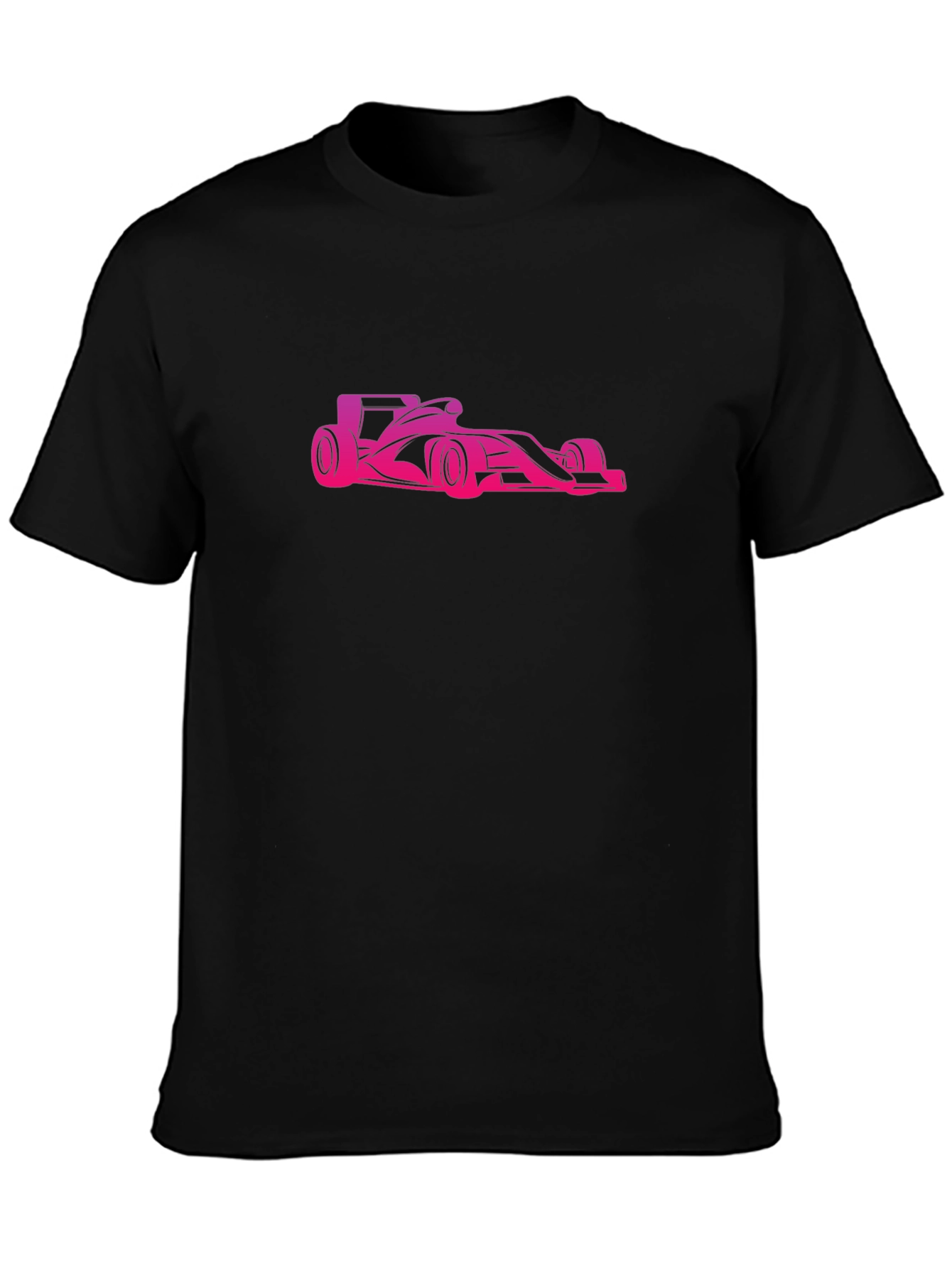 Pink Race Car Graphic Black Tee