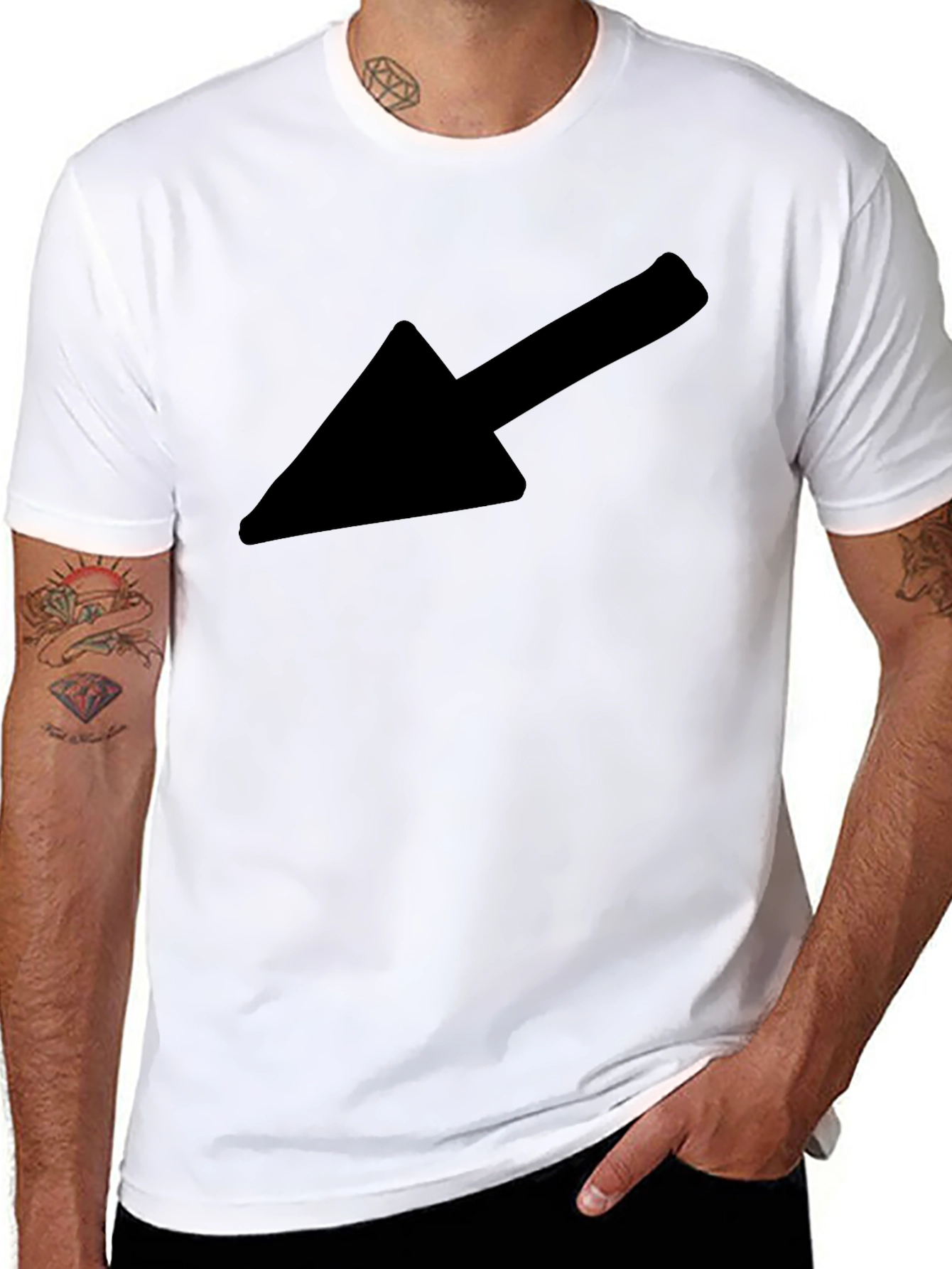 Black Arrow Graphic Tee - Stylish & Directional