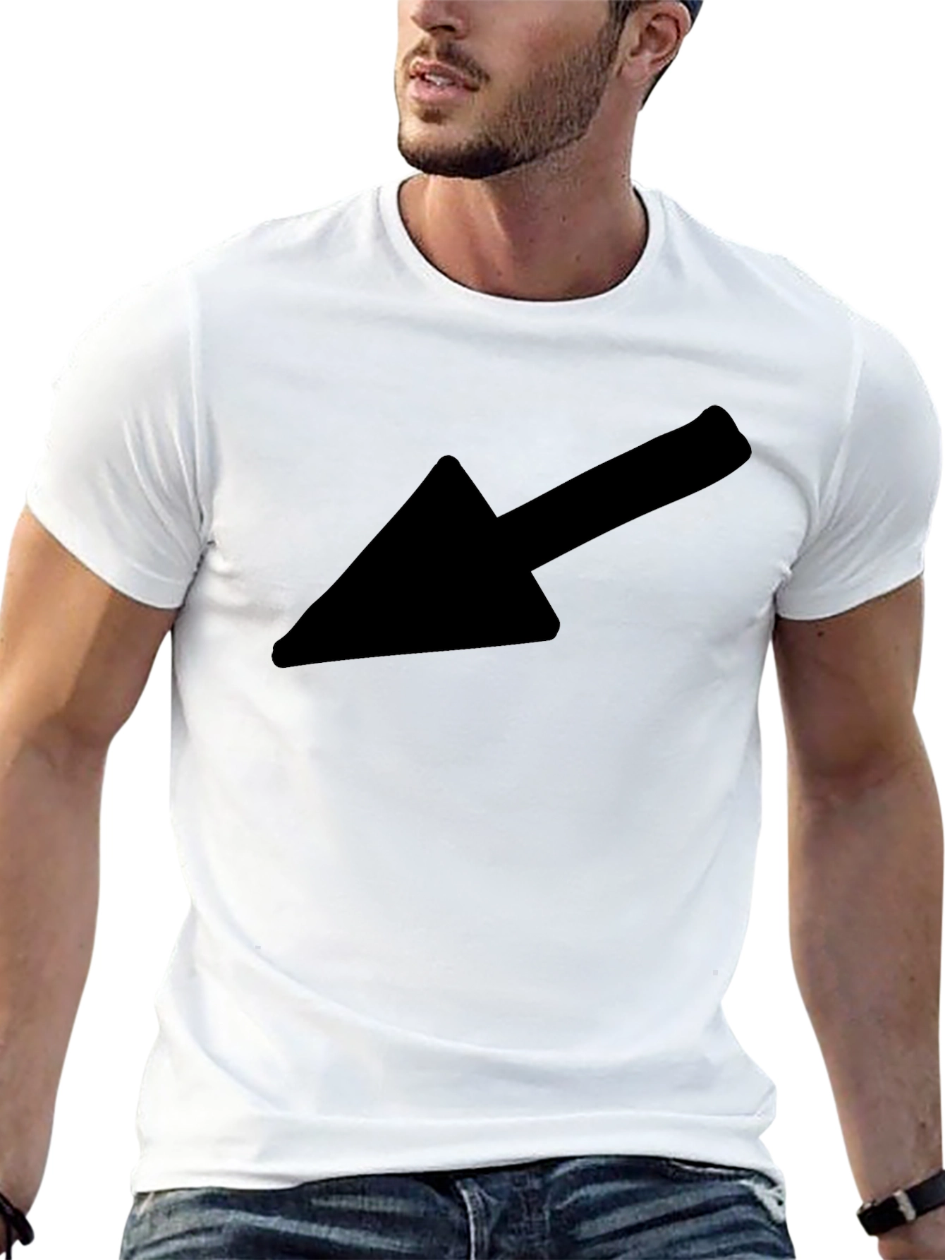 Black Arrow Graphic Tee - Stylish & Directional