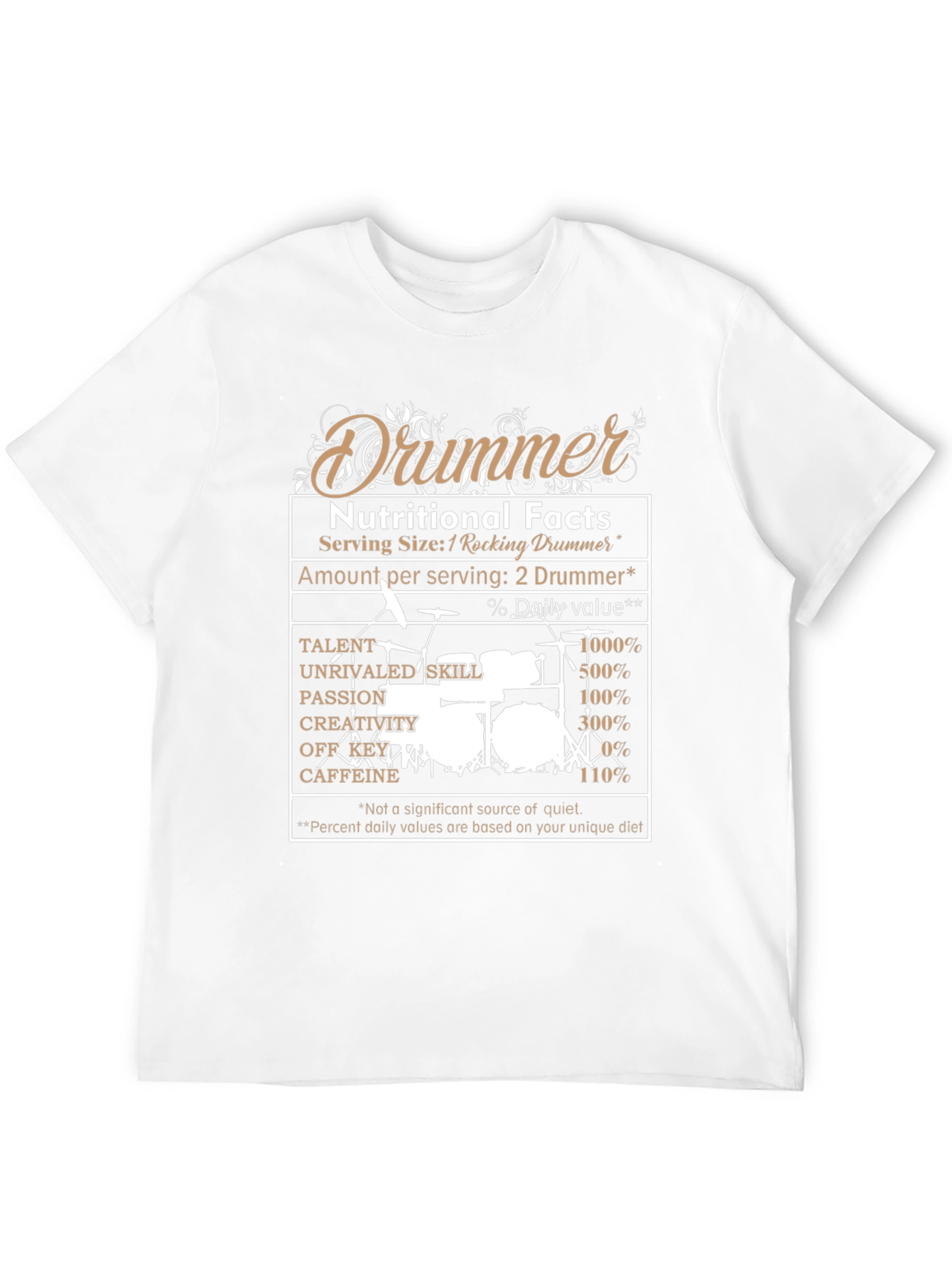 Drummer Nutritional Facts Graphic Tee