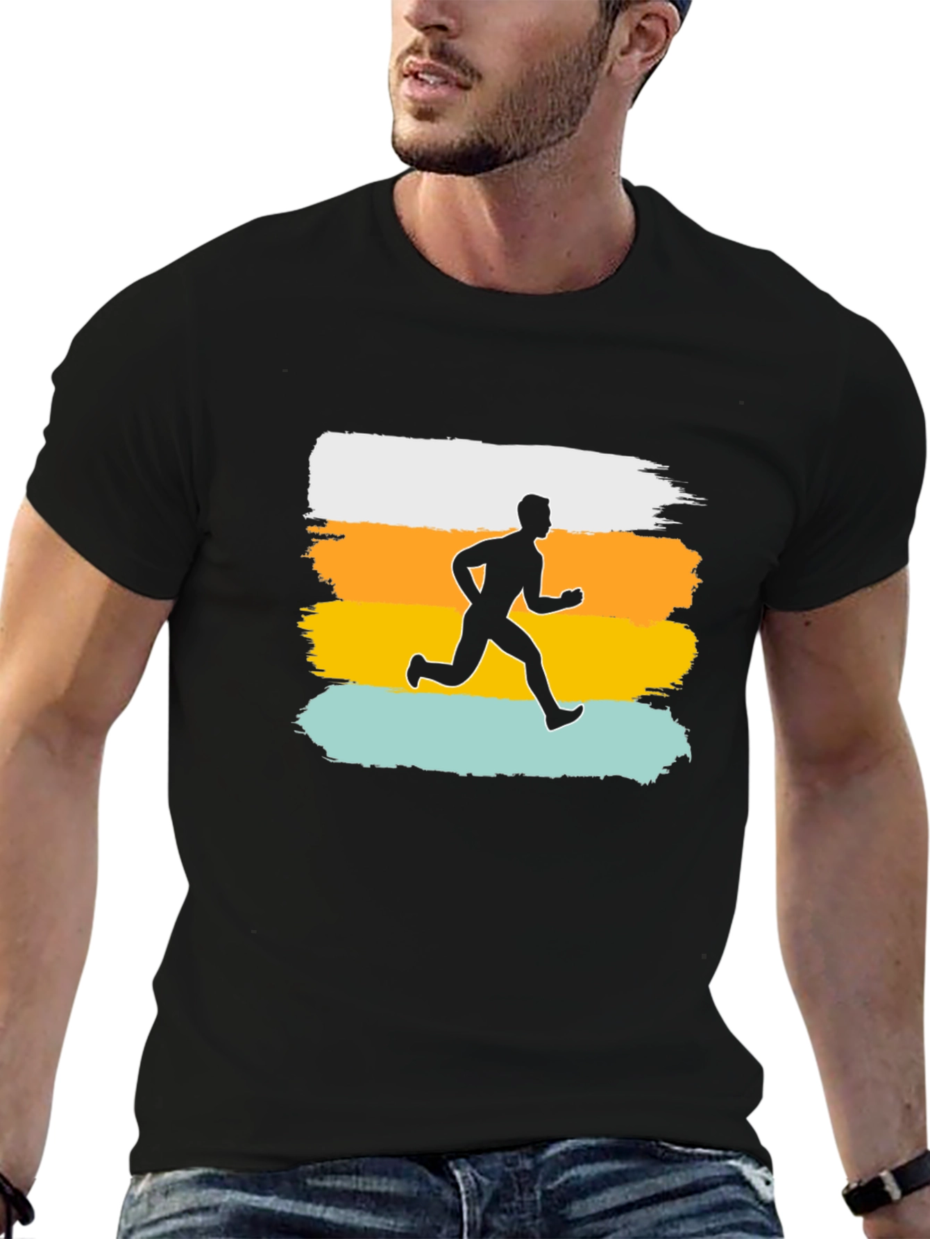Retro Runner Graphic T-Shirt - Black