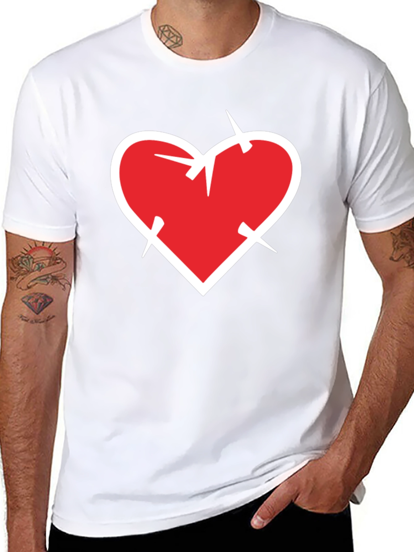 Heart with Thorns Black T-Shirt