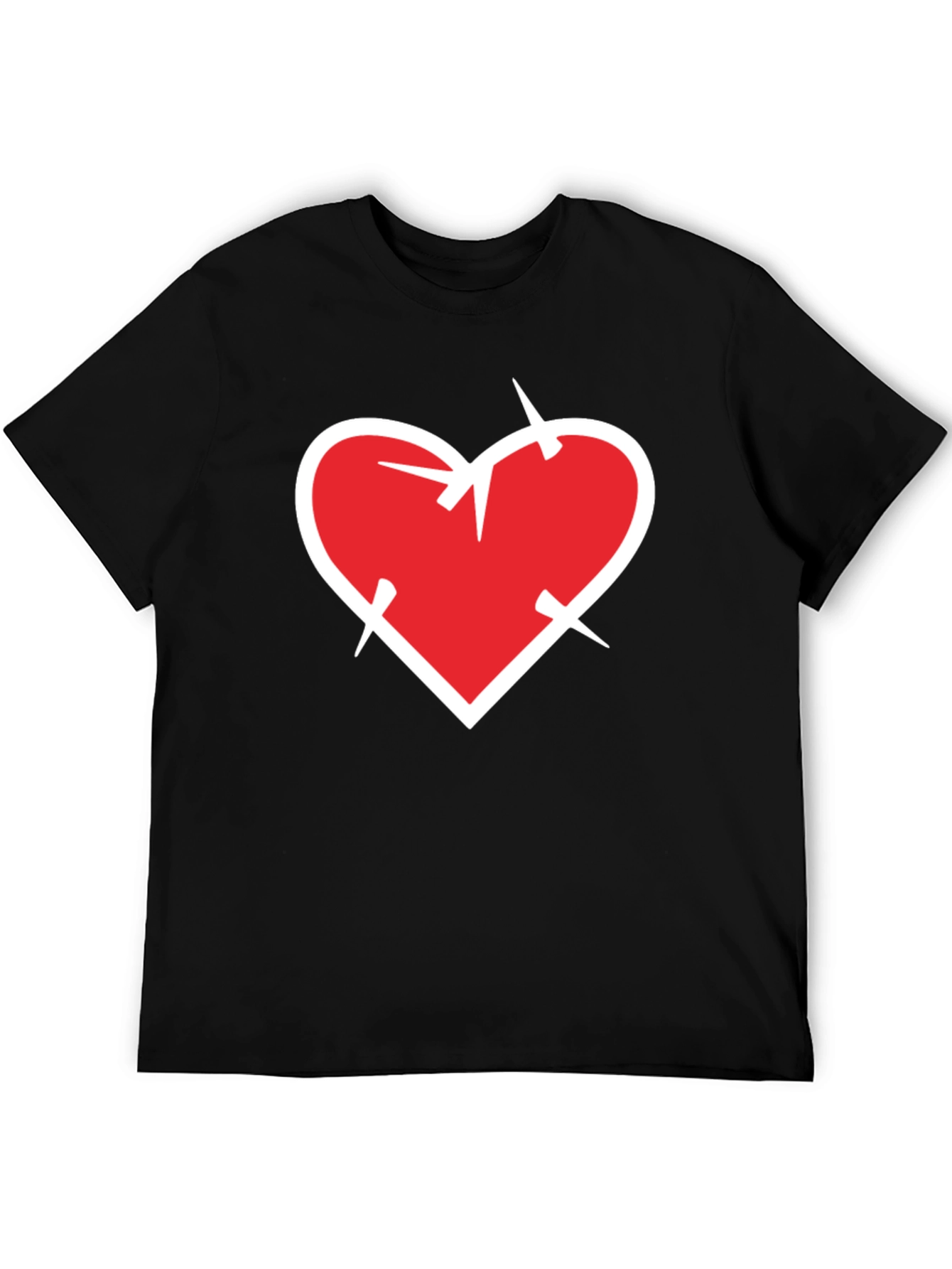 Heart with Thorns Black T-Shirt