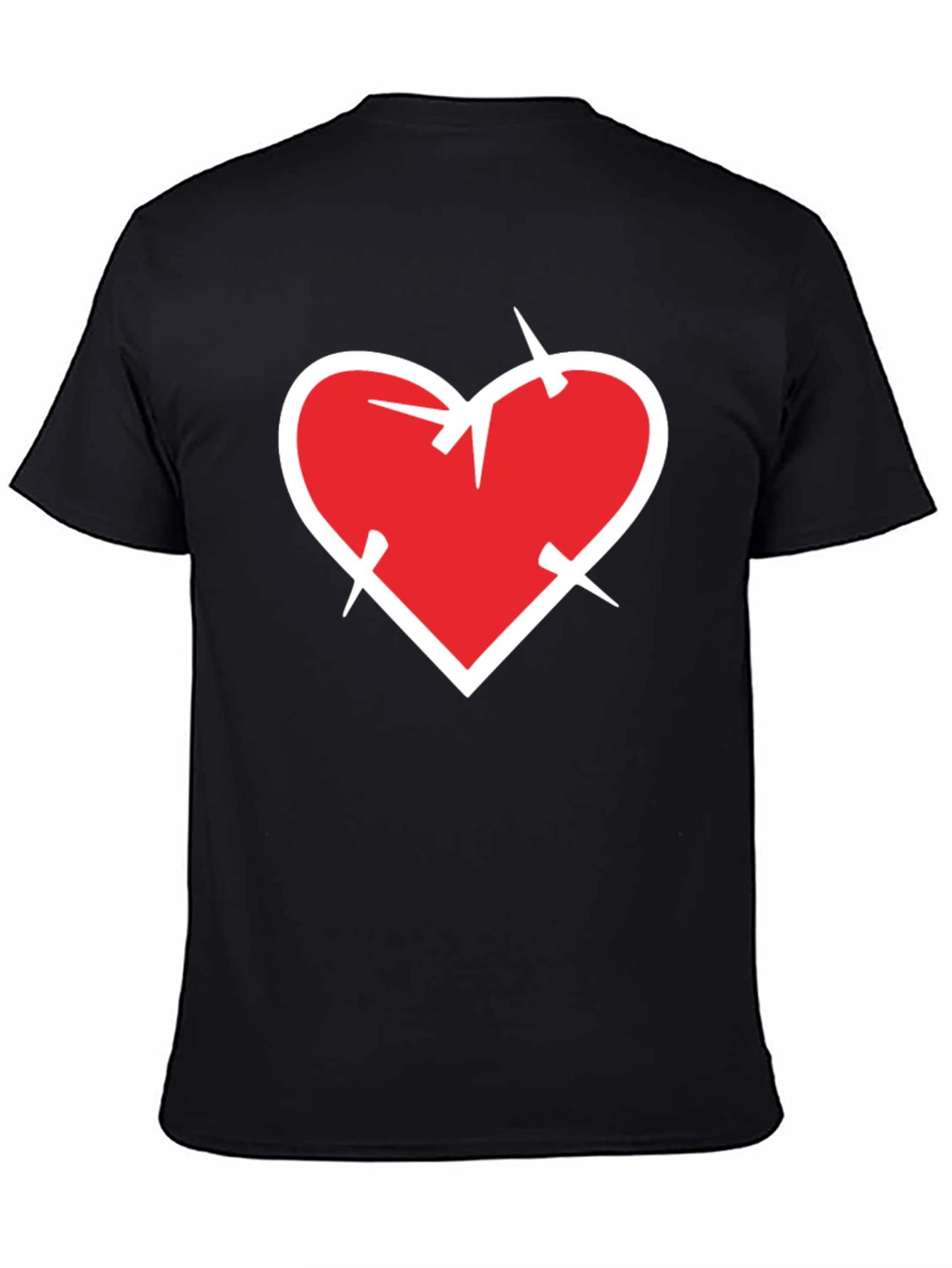 Heart with Thorns Black T-Shirt