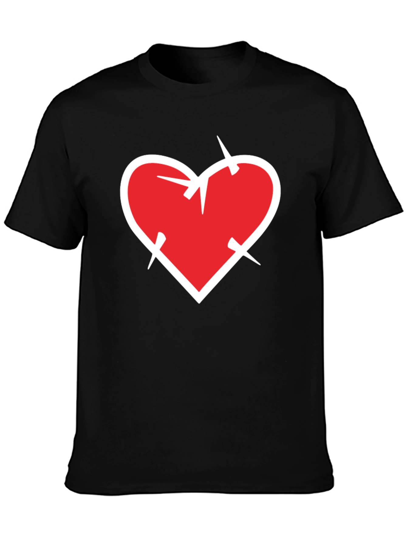 Heart with Thorns Black T-Shirt